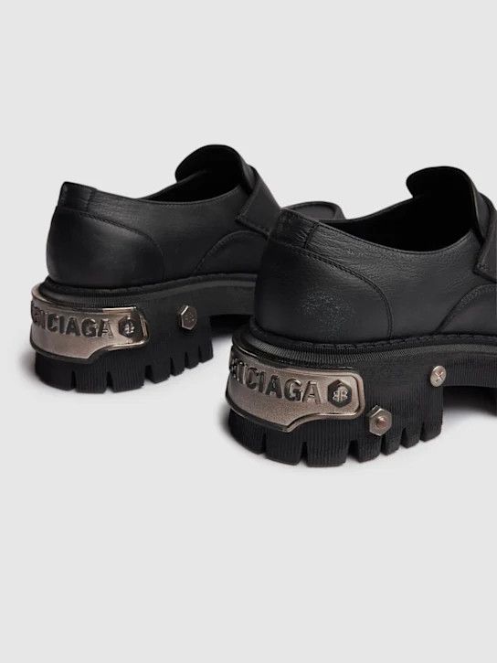 Balenciaga o1lsvrm0425 Tractor Leather Loafers in Black Size US 12 / EU 45 - 6 Thumbnail