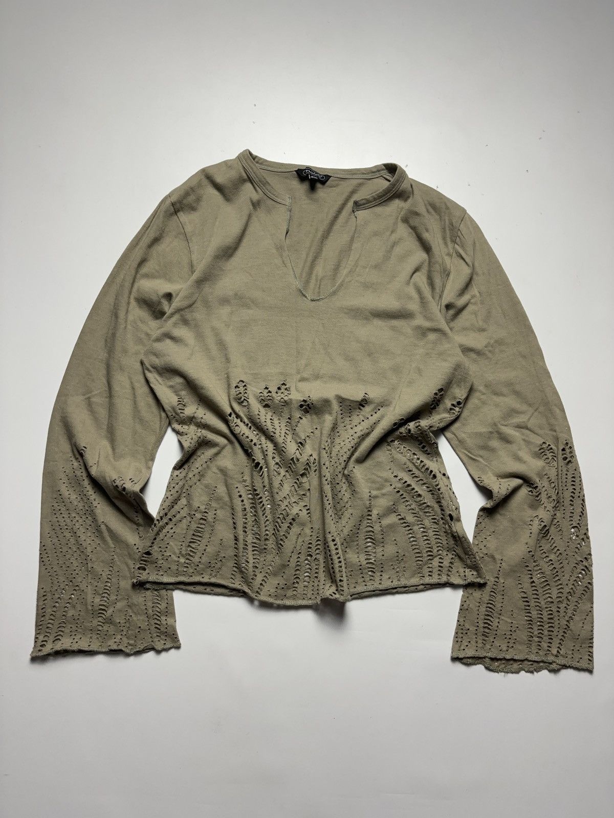 Vintage Vintage archive distressed long flared sleeve top Size XL / US 12-14 / IT 48-50 - 1 Thumbnail