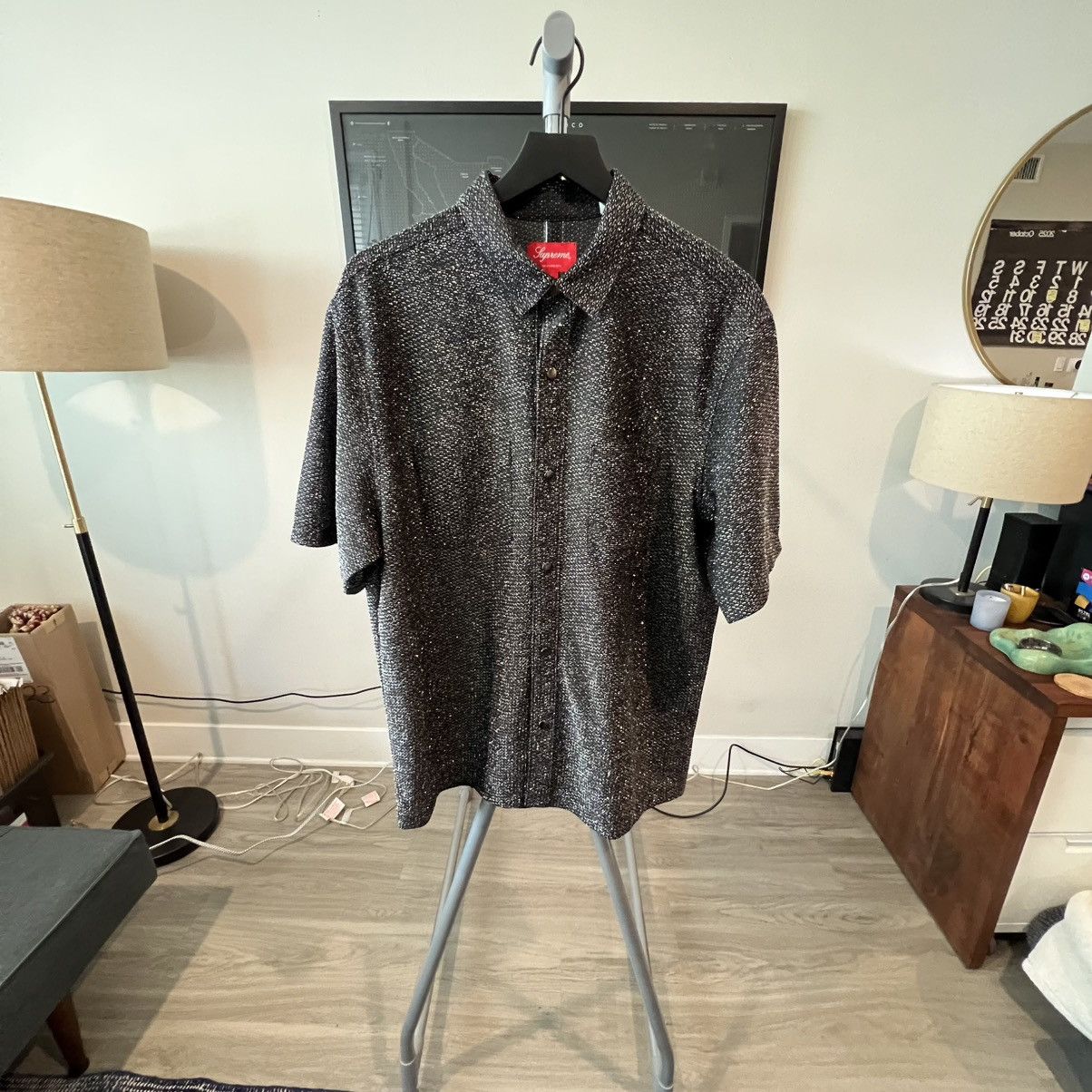 Supreme Short Sleeve Lurex Shirt (Fall/Winter 2022) - Black Size US L / EU 52-54 / 3 - 1 Thumbnail