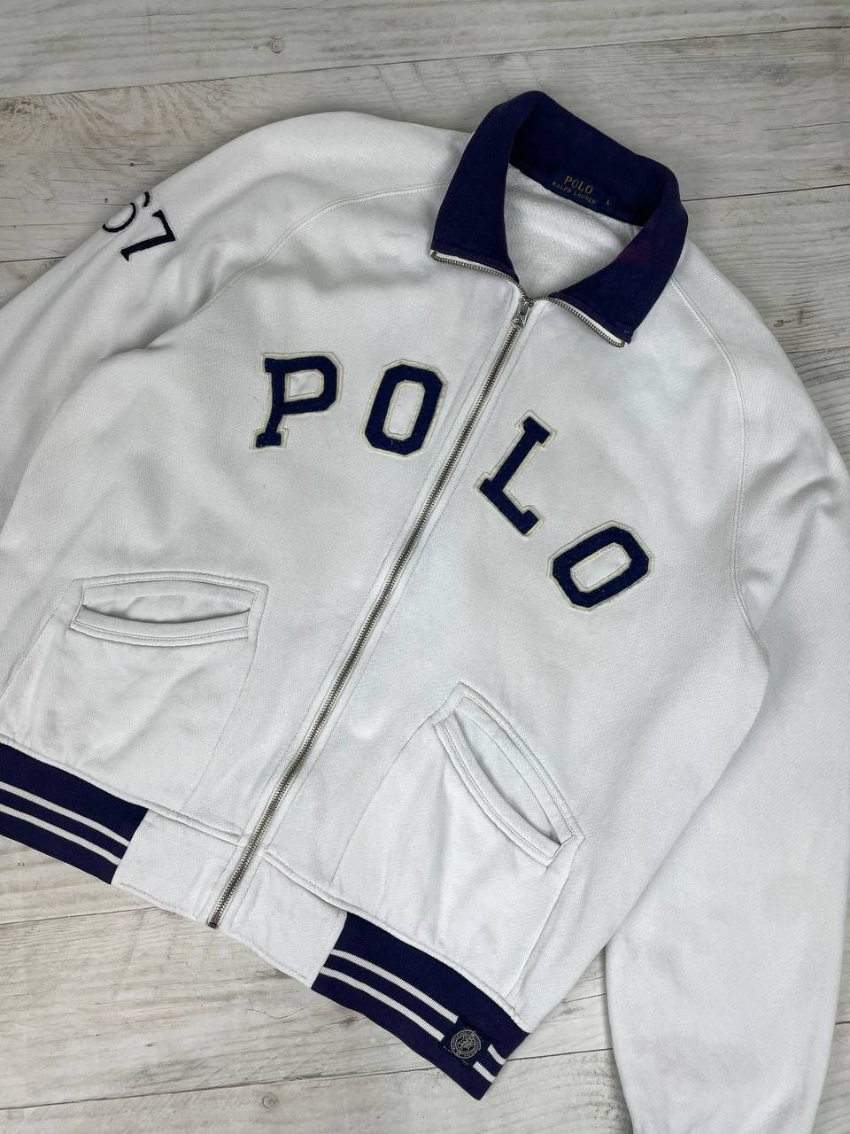 Polo Ralph Lauren Vintage Polo Ralph Lauren Sweatshirt Full Zip Varsity Jacket Size US L / EU 52-54 / 3 - 2 Thumbnail