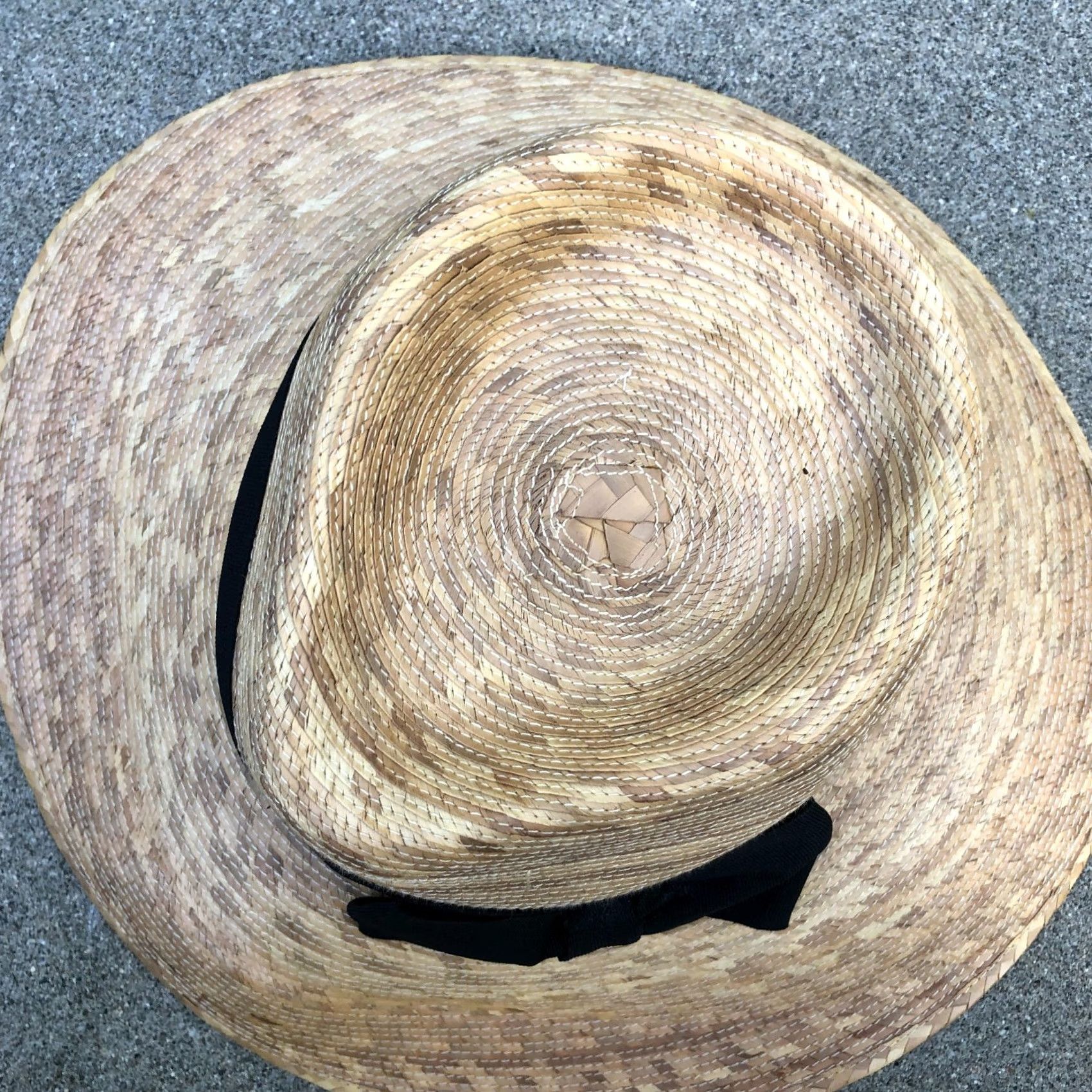 Vintage VINTAGE TULA Wide Brim Sun Hat Bow Women's One Size Straw Cap Fedora Hat Beige Sun Hat Womens One Size Beig e BO W Size ONE SIZE - 3 Thumbnail