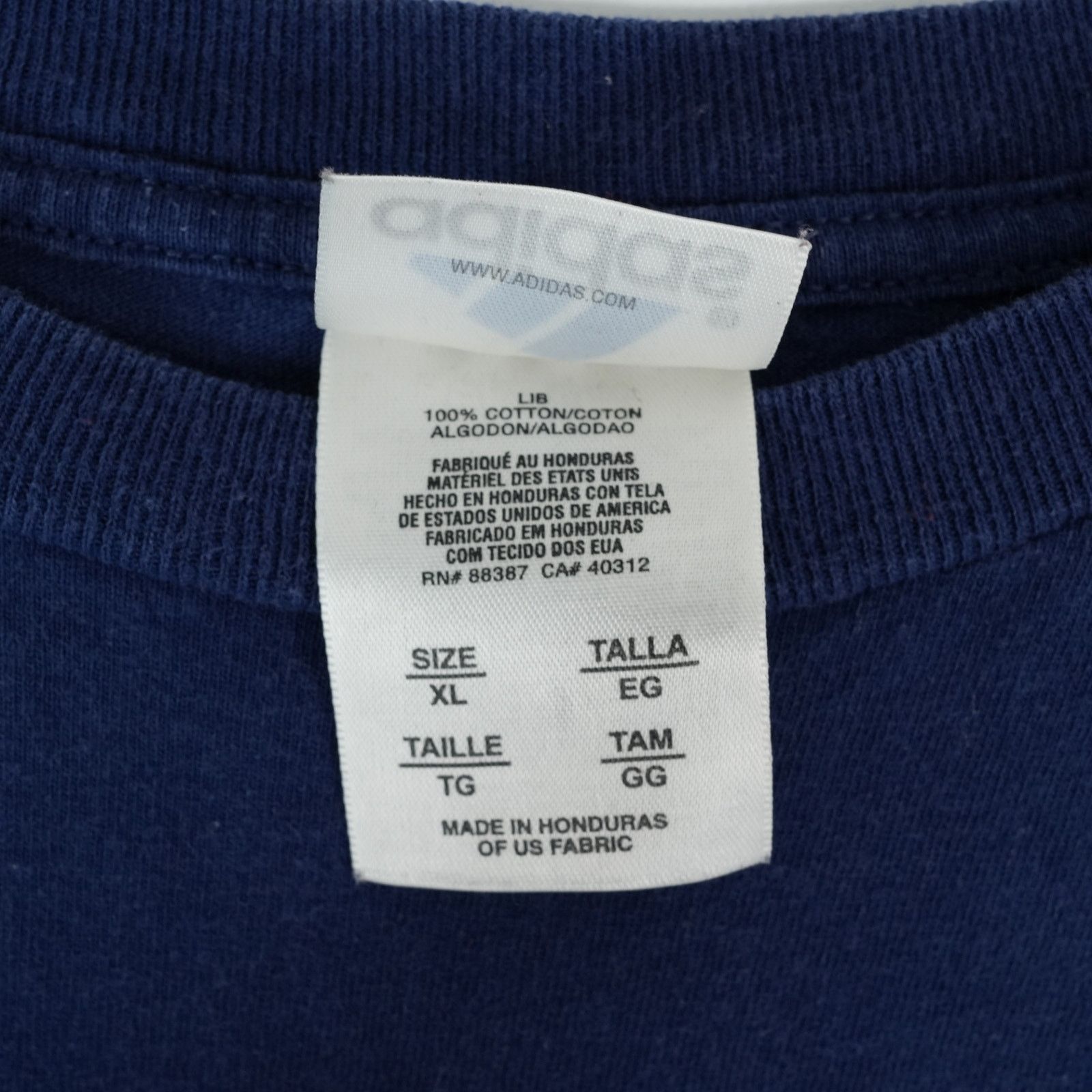 Adidas Vintage Adidas T-Shirt Mens XL Navy Blue 3 Stripe Logo Size US XL / EU 56 / 4 - 5 Thumbnail