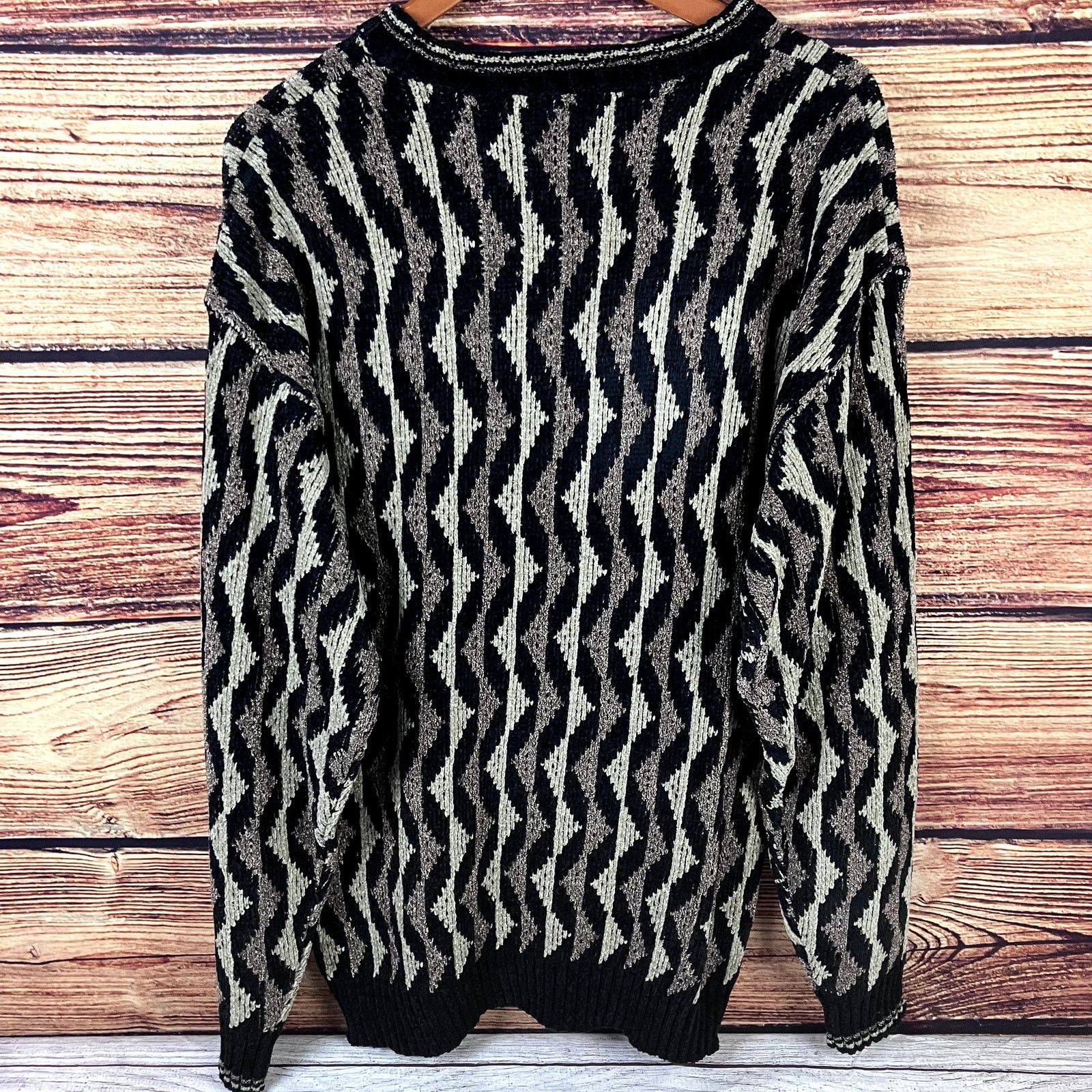 Croft & Barrow × Vintage Vintage 1990s Croft & Barrow Striped Rayon Sweater Size US L / EU 52-54 / 3 - 7 Thumbnail