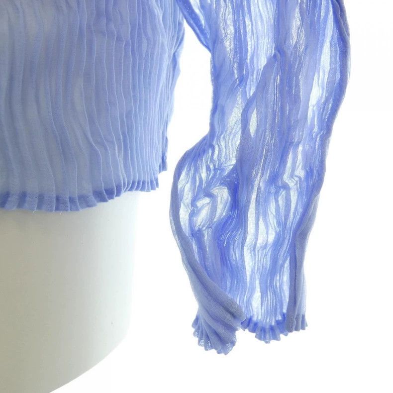 Issey Miyake Issey Miyake size:2 Blue wicker high-neck top Size S / US 4 / IT 40 - 3 Thumbnail