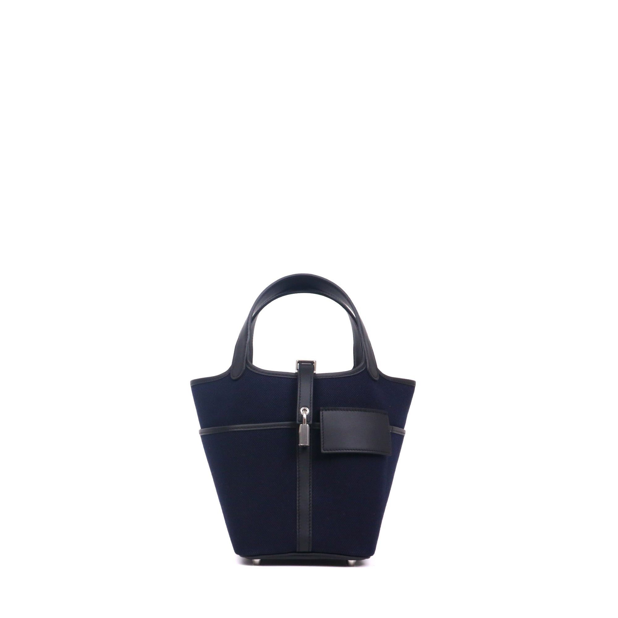 Hermes HERMÈS - Hermès Picotin Cargo 18 handbag in navy blue canvas Size ONE SIZE - 1 Thumbnail