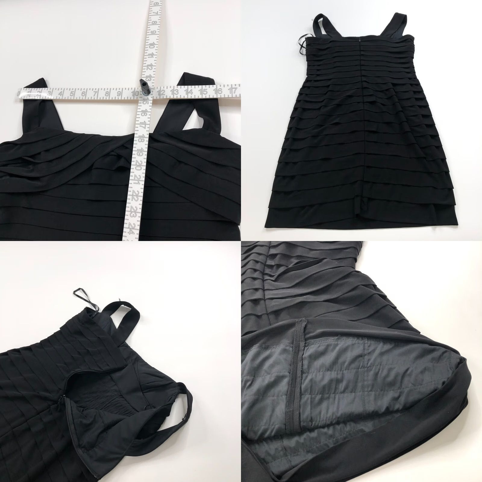 Ralph Lauren Lauren Ralph Lauren Dress 14 Black Sheath Tiered Above Knee Length MINT Size XL / US 12-14 / IT 48-50 - 8 Thumbnail