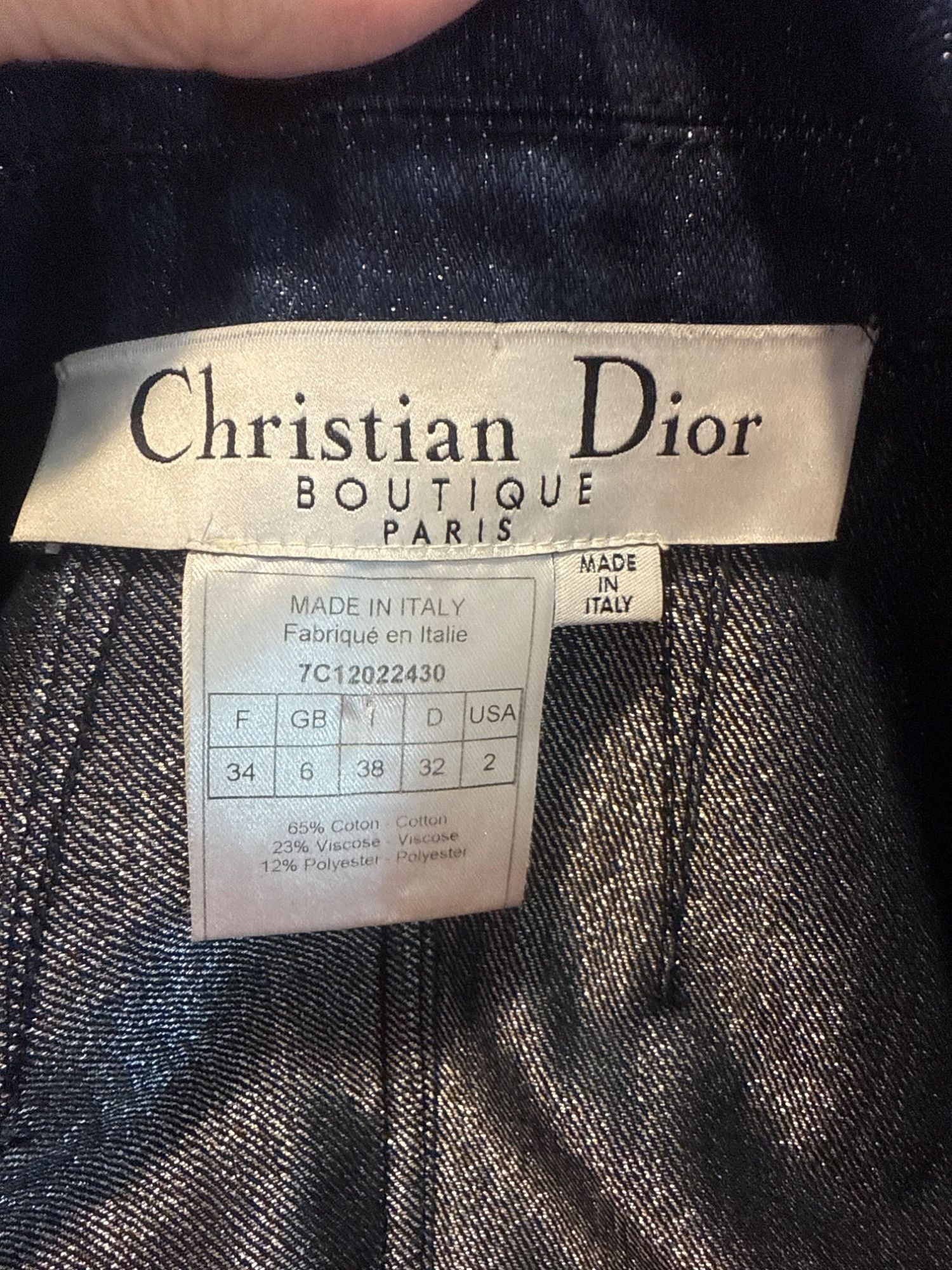 Christian Dior Monsieur Christian Dior Boutique Womens Denim Blazer Jacket Size 32 s Size S / US 4 / IT 40 - 3 Thumbnail