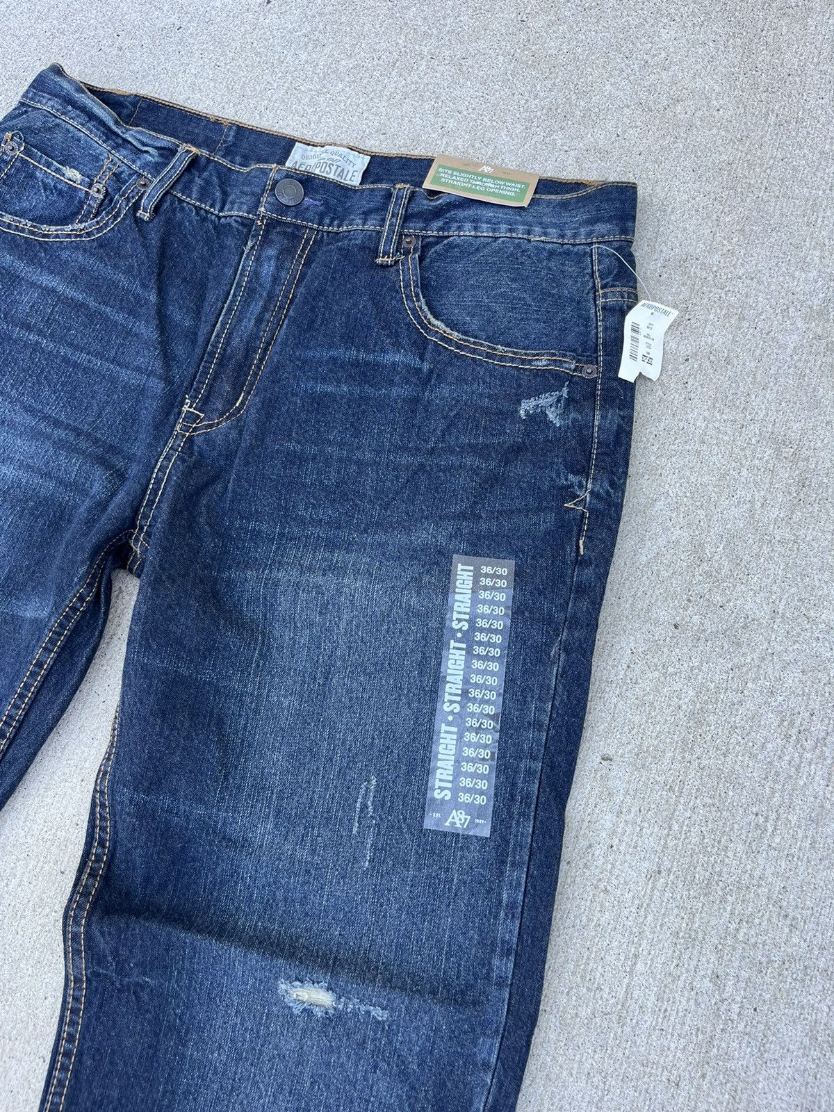Aeropostale × JNCO × Vintage NEW Crazy Aeropostale Essex Straight Jeans Size US 36 / EU 52 - 3 Thumbnail
