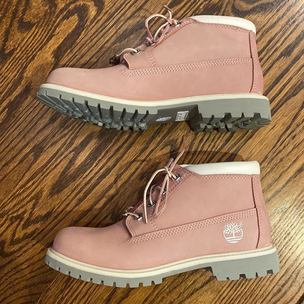 Timberland TIMBERLAND WOMEN'S NELLIE WATERPROOF CHUKKA BOOTS PINK NUBU Size US 7.5 / IT 37.5 - 3 Thumbnail