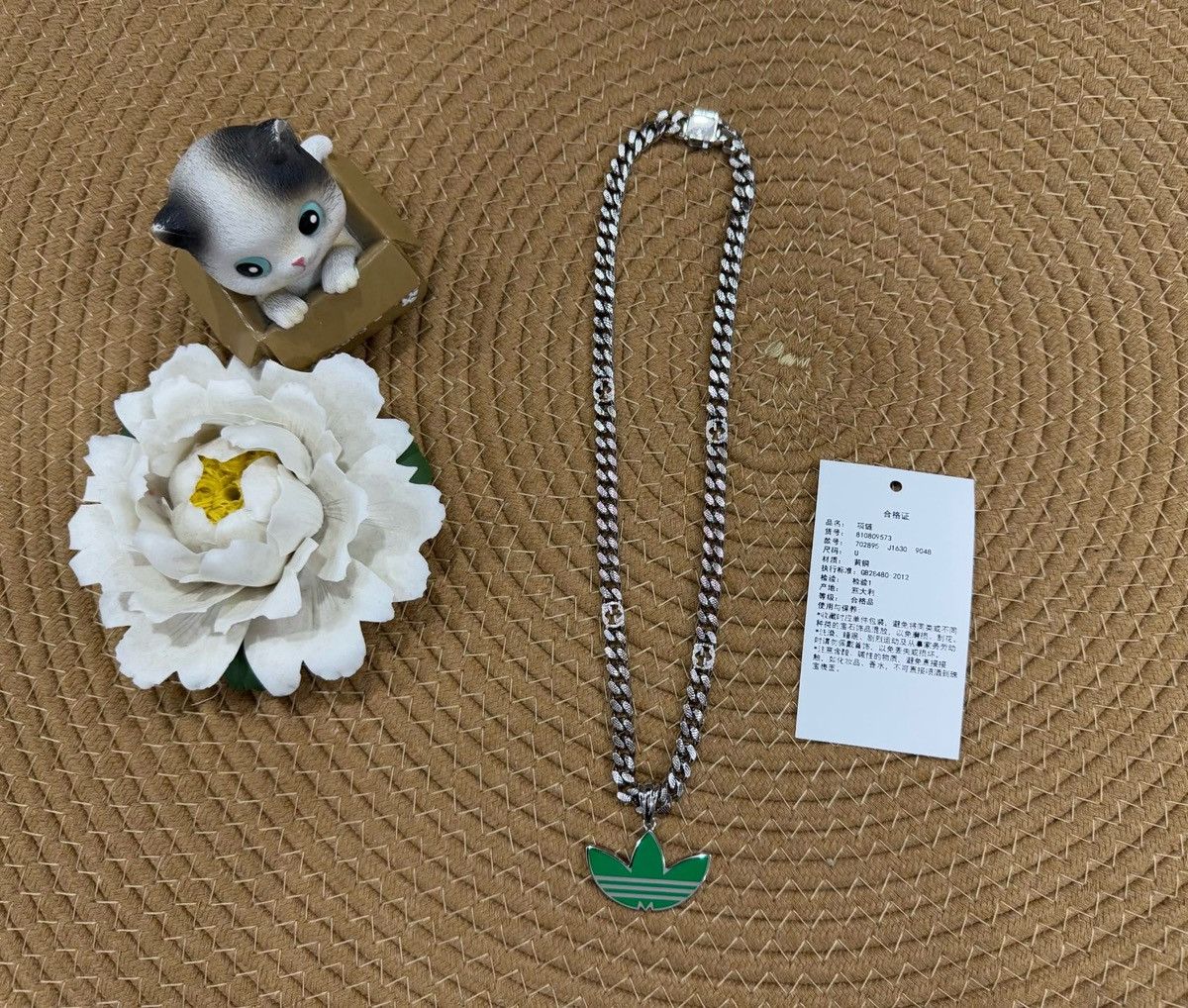 Gucci Enamel Gourmette Trefoil Small Pendant Necklace Size ONE SIZE - 4 Thumbnail