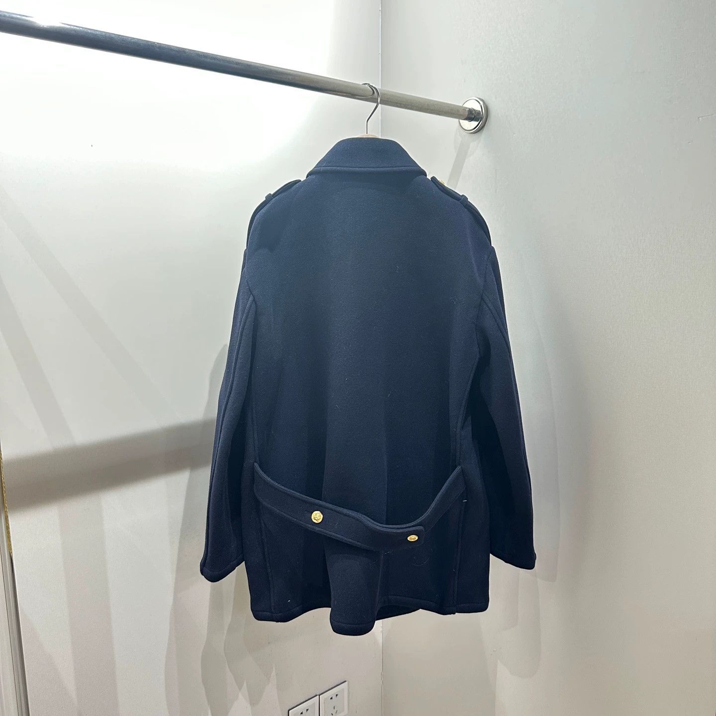Celine Celine apr185 Wool Blue Double-Breasted Overcoat 36 Size XS / US 0-2 / IT 36-38 - 2 Thumbnail