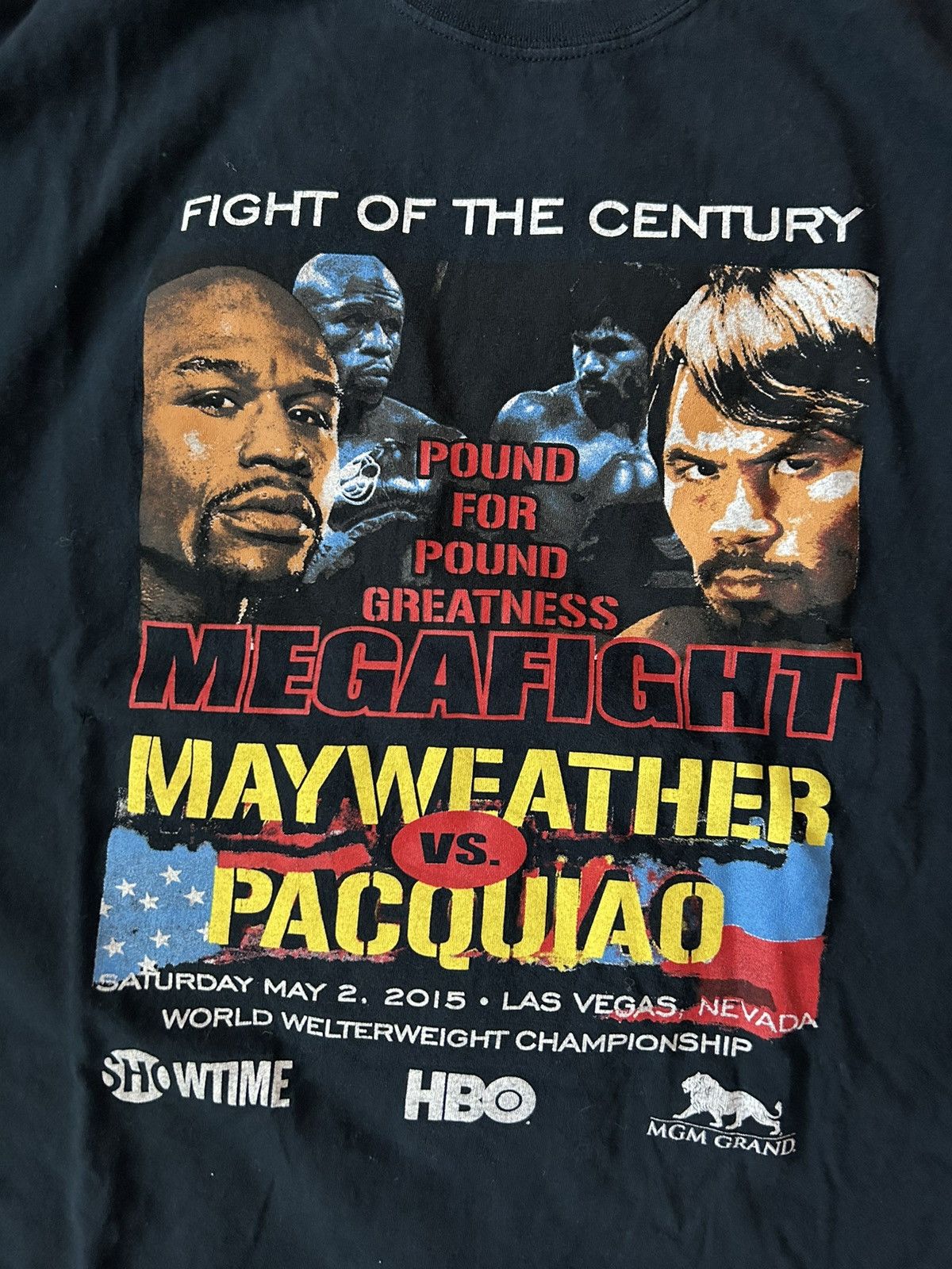 Vintage Mayweather vs Pacquiao 2015 Boxing T Shirt Size US XL / EU 56 / 4 - 3 Thumbnail