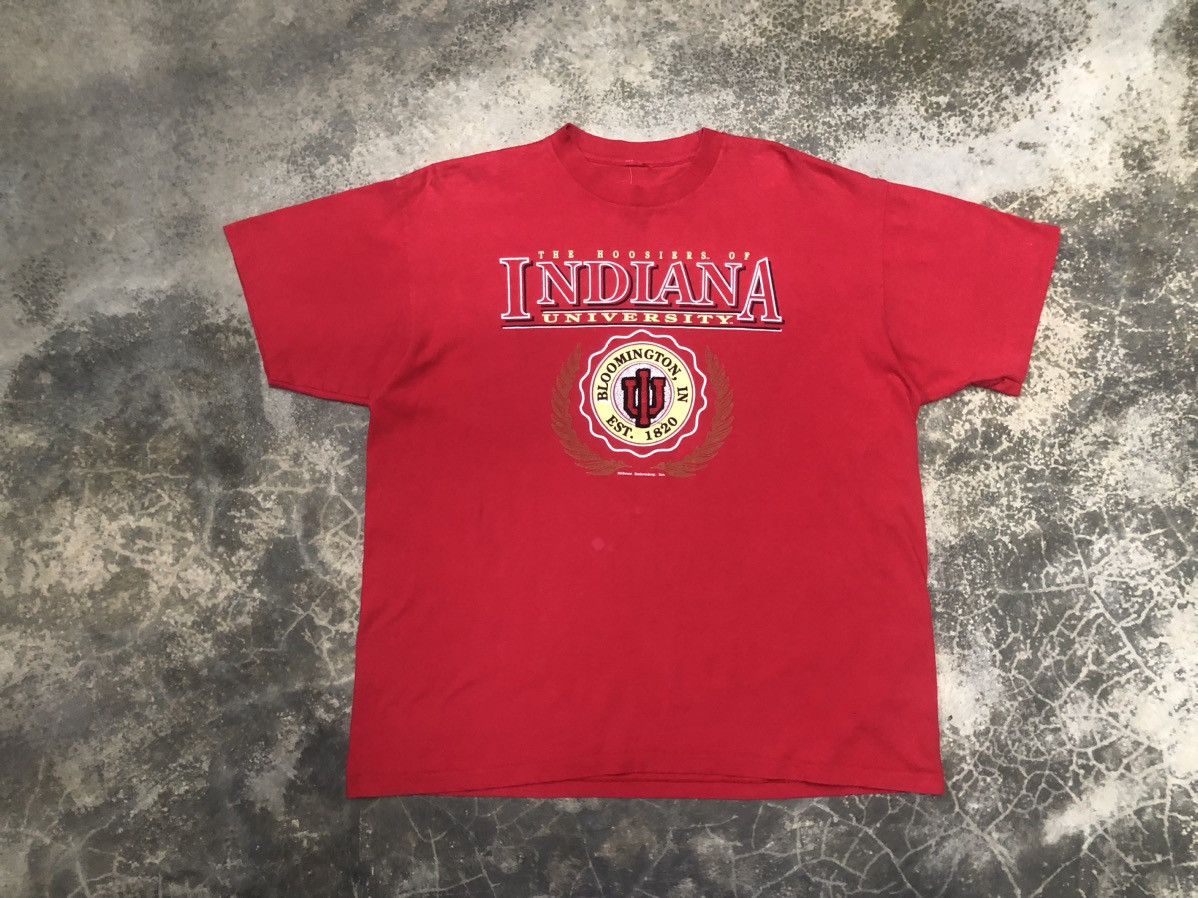 image of Vintage The Hoosiers Of Indiana University Tee in Red, Men's (Size XL)