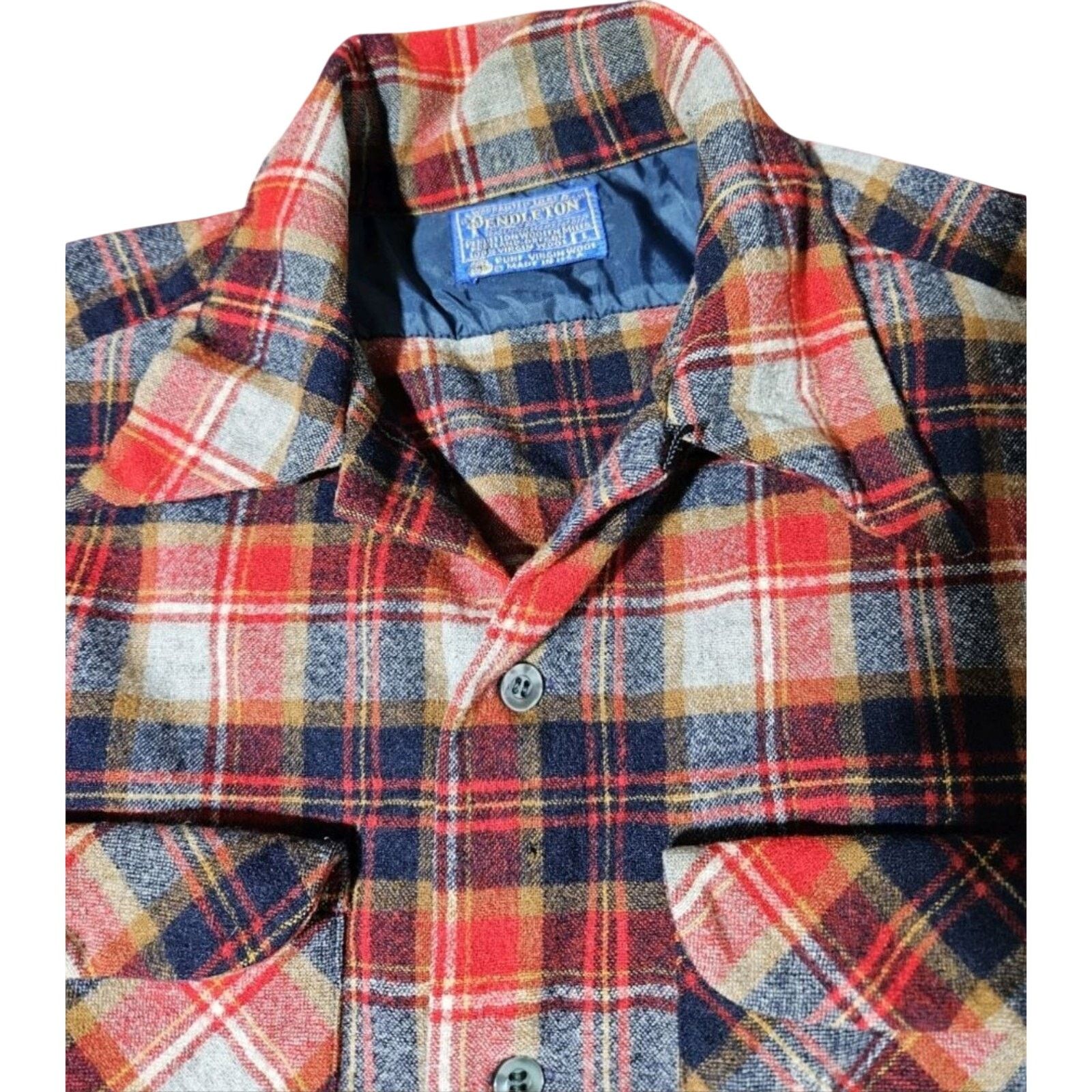 Pendleton 70s Pendleton Men L Wool Board Shirt USA Distressed Vintage Size US L / EU 52-54 / 3 - 4 Thumbnail