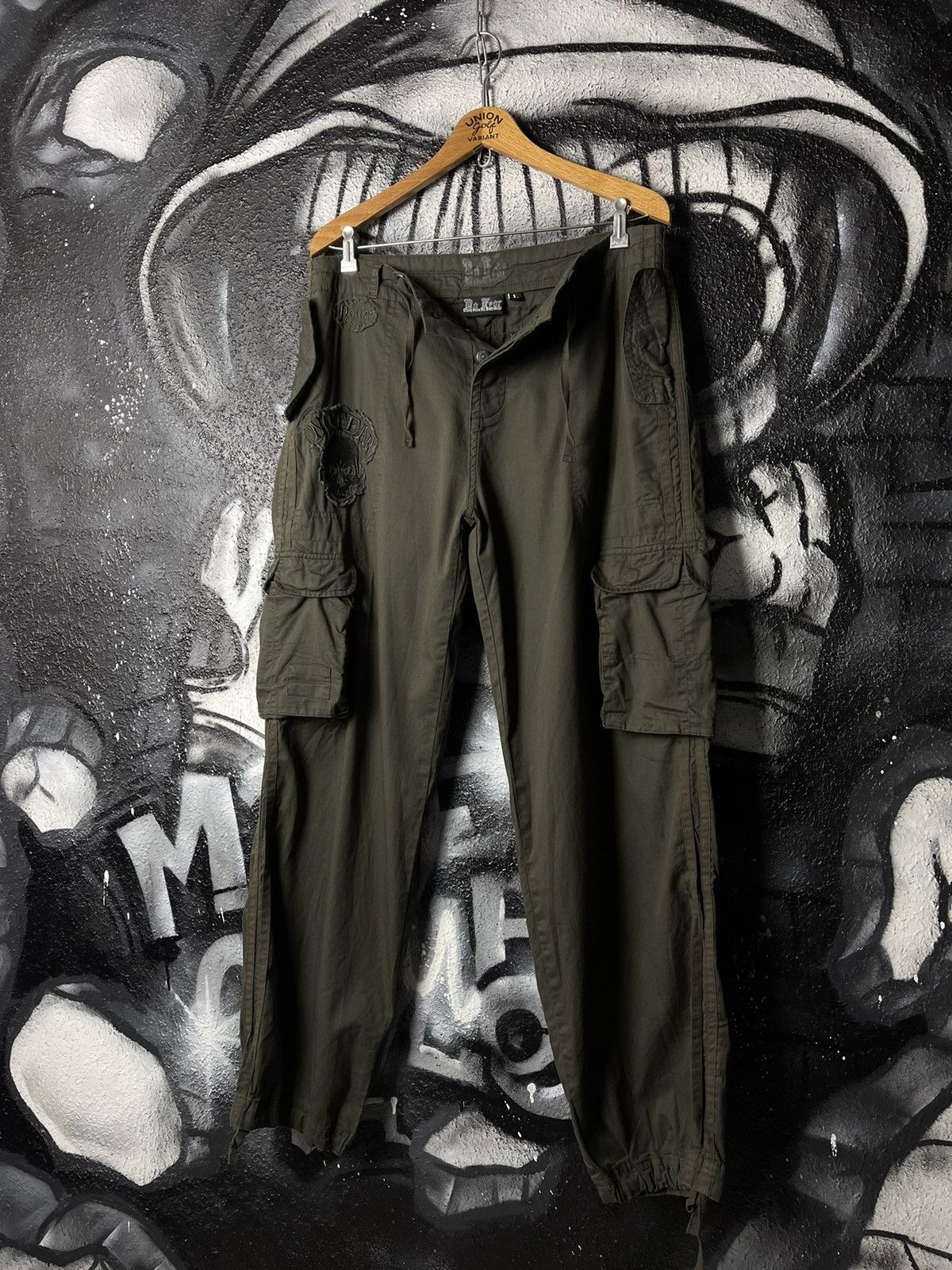 No Fear × Vintage Y2K No Fear Skull Embroidered Logo Cargo Pants Men’s Size L Size US 33 - 1 Thumbnail