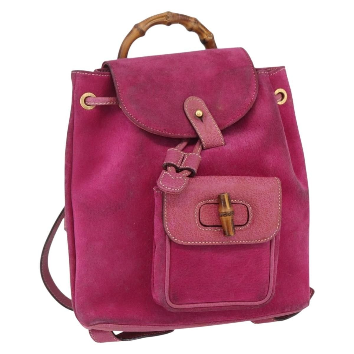 Gucci Gucci Vintage Bamboo Backpack Suede Size ONE SIZE - 1 Thumbnail