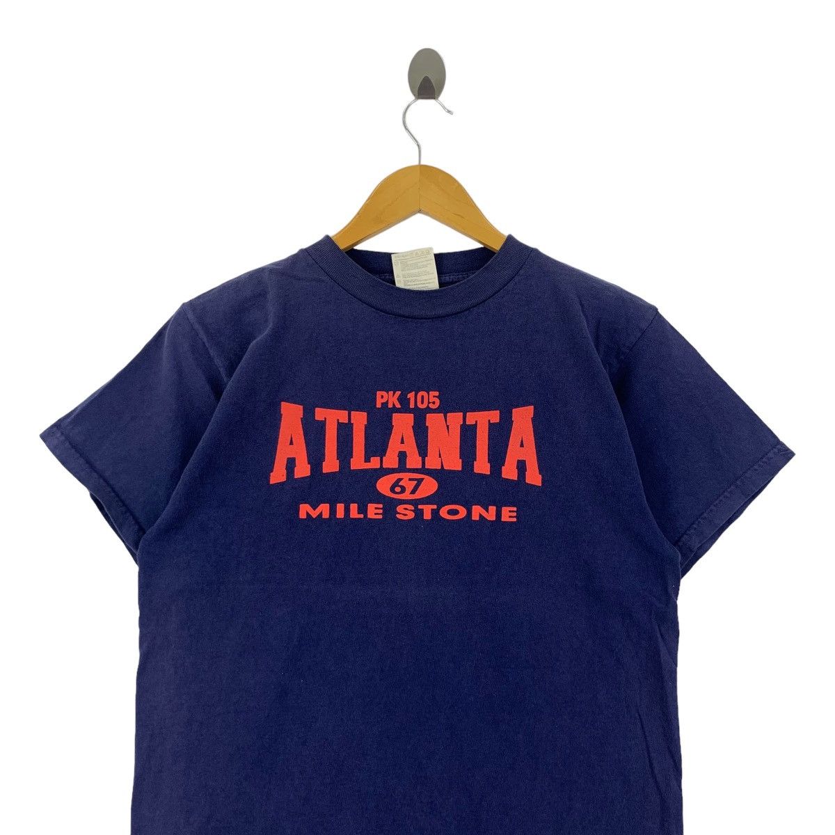 Tultex Vintage ATLANTA MILE STONE PK 105 Collegiate Tee Shirt Size L / US 10 / IT 46 - 2 Thumbnail