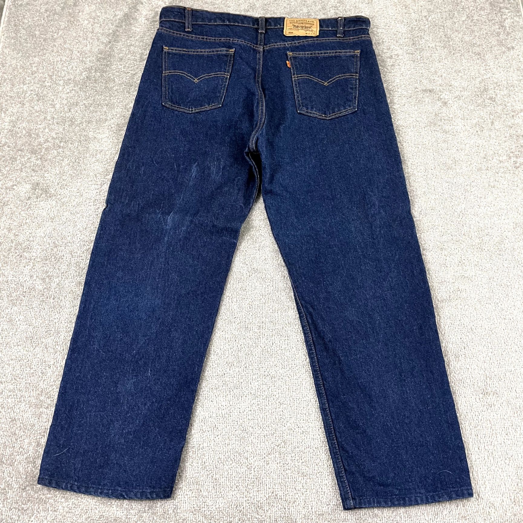 Levi's VINTAGE LEVI 505 Jeans Mens 40 x 30 Straight Blue Denim Orange Tab USA Made 80s Size US 40 / EU 56 - 2 Thumbnail