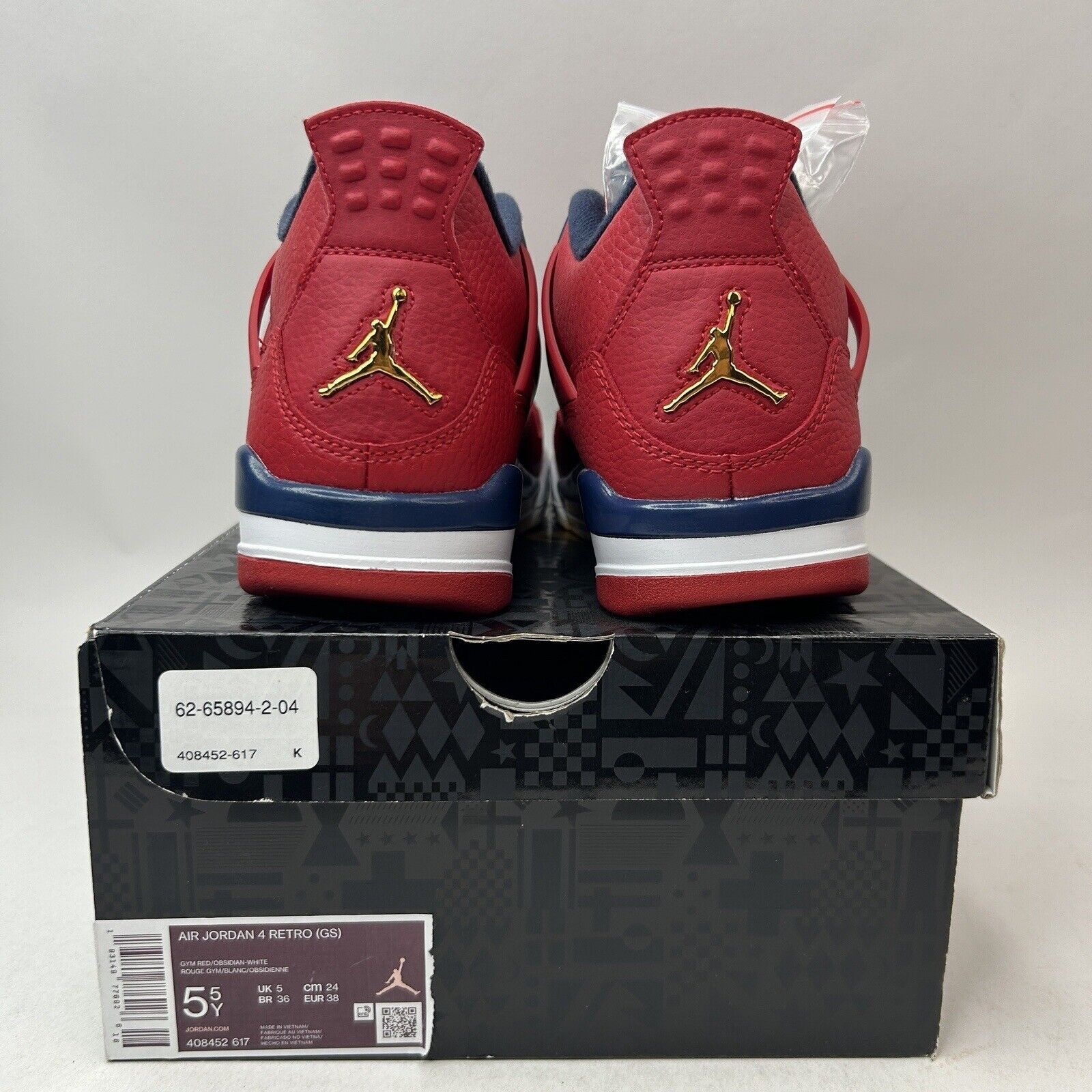 Nike Nike Air Jordan 4 Retro GS “FIBA/Gym Red” 2023 Size US 7 / IT 37 - 4 Thumbnail