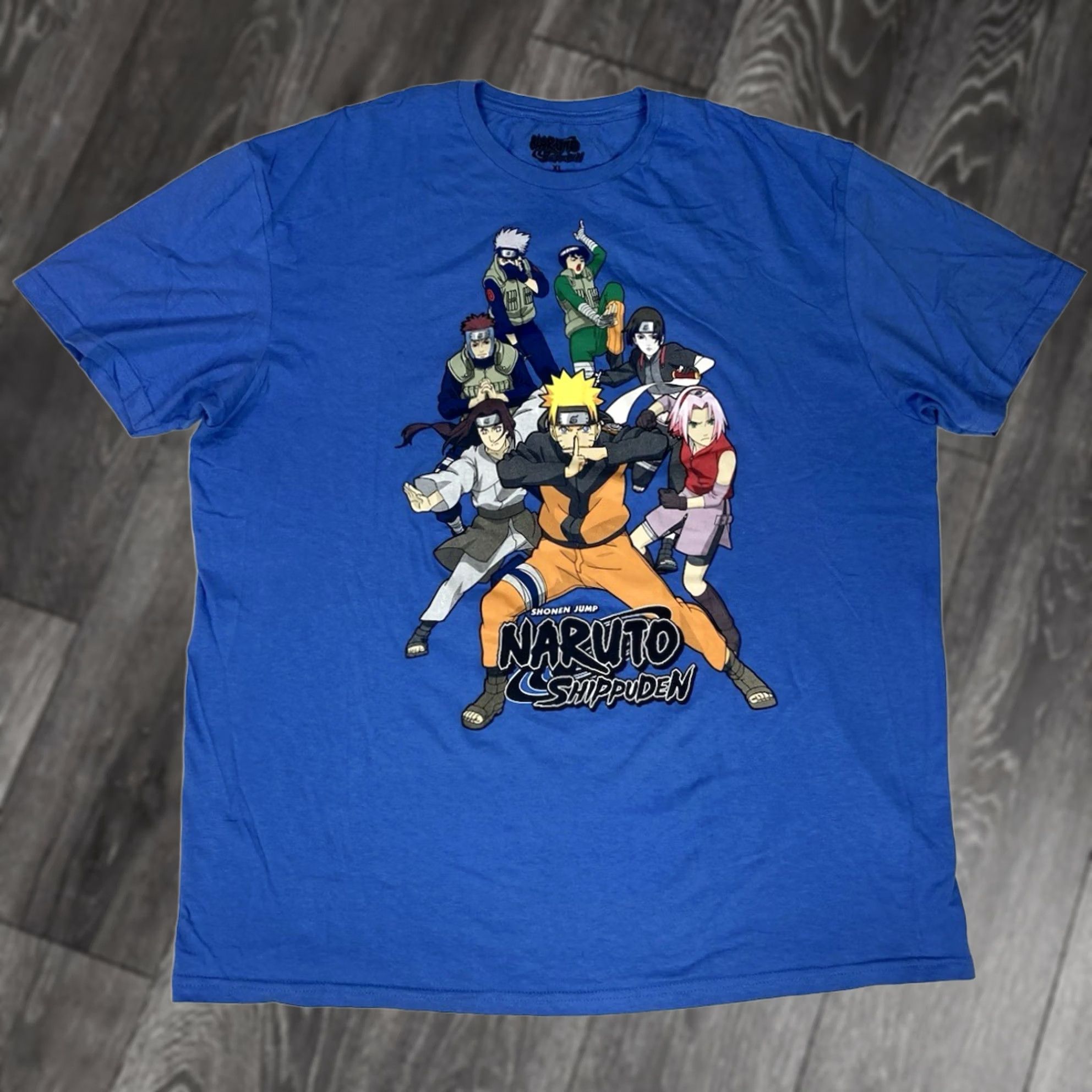 Vintage Naruto Shippuden Team 7 Graphic T-shirt Men XL Blue Characters Shonen Jump Shirt Size US XL / EU 56 / 4 - 1 Thumbnail