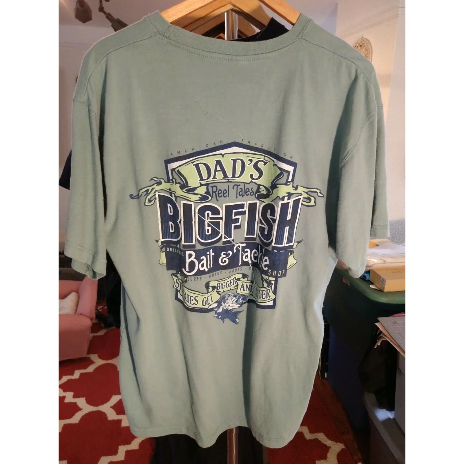 Alife VINTAGE Outdoor Life T-Shirt Dad Theme Short Sleeve Green XL Men Cotton Big Soft Size US XL / EU 56 / 4 - 3 Thumbnail