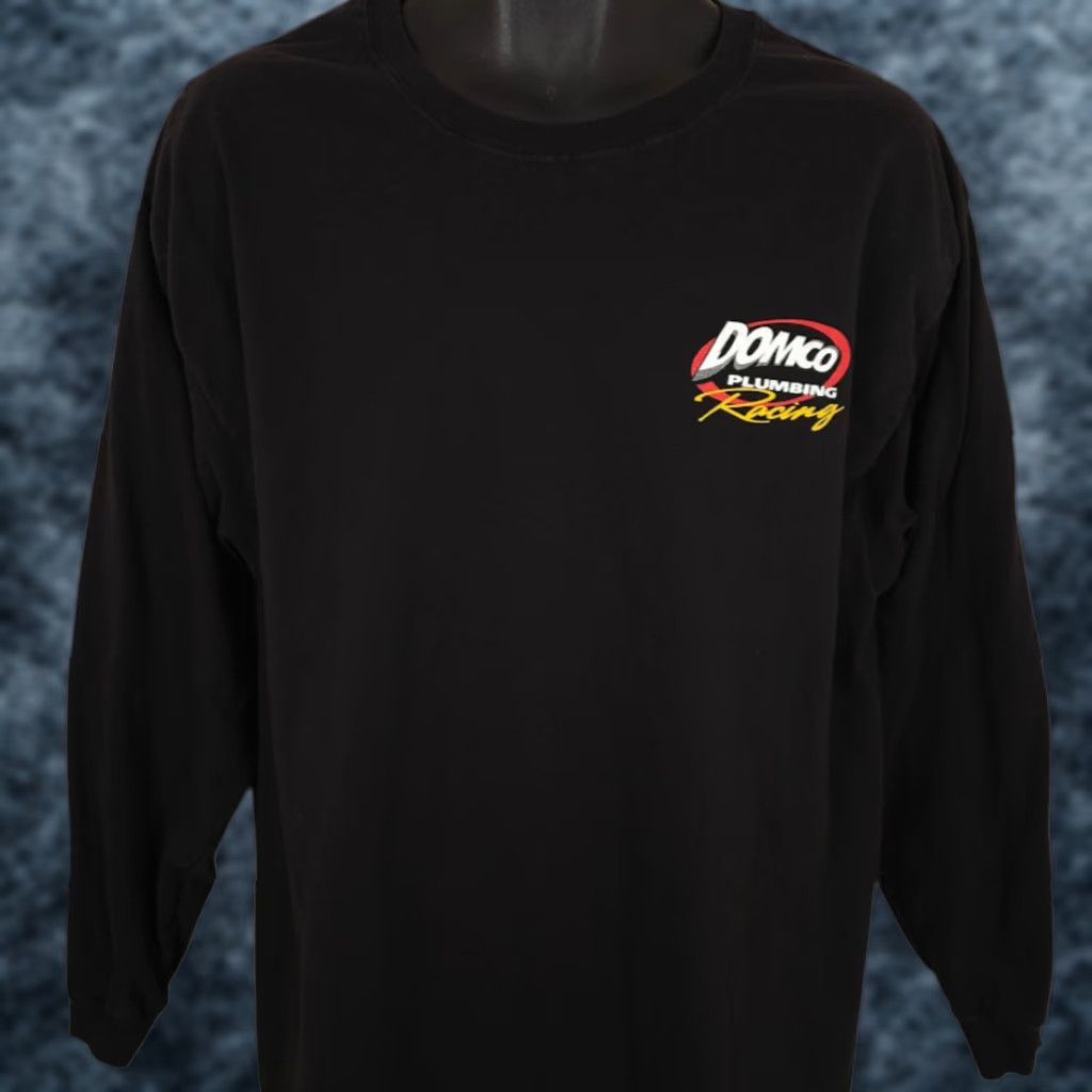Hanes Domco Plumbing Racing T Shirt Mens XL Black Long Sleeve Hanes Graphic Tee Size US XL / EU 56 / 4 - 1 Thumbnail