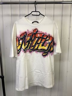 Louis Vuitton Men's XL Virgil Abloh 1990's Style Graffiti T-Shirt Tee –  Bagriculture