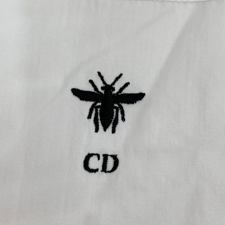 Dior Dior White bee embroidered cotton lapel long-sleeved shirt Size XS / US 0-2 / IT 36-38 - 5 Thumbnail