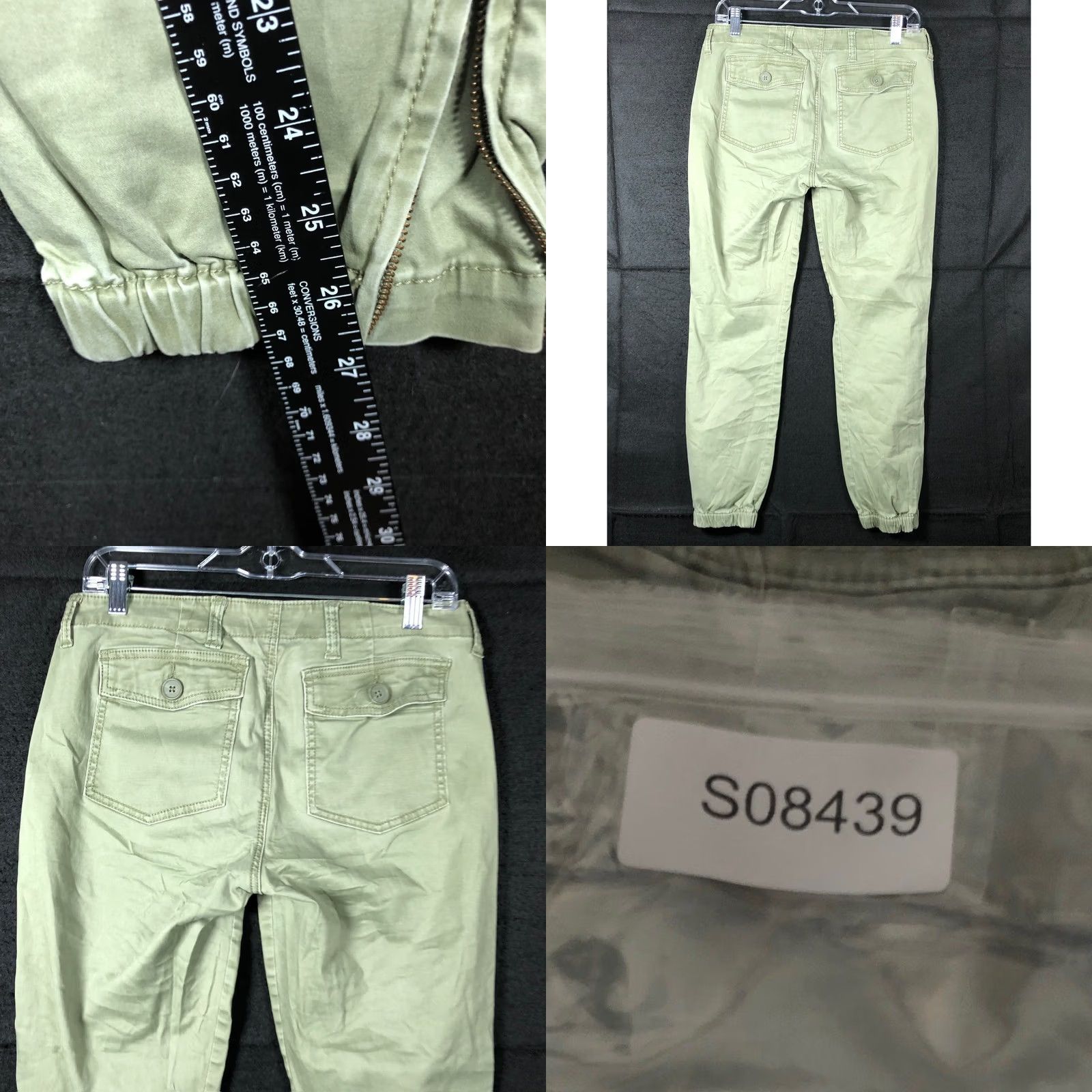 Vintage CAbi Womens Pants Green Low Rise Tapered Ankle Zip Cotton Blend Stretch 2 Size 26" / US 2 / IT 38 - 8 Thumbnail