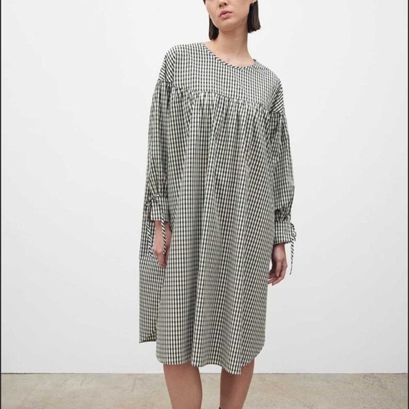 Kowtow Kowtow Juno Dress Black White Gingham Check Oversized dress Size XS / US 0-2 / IT 36-38 - 1 Thumbnail