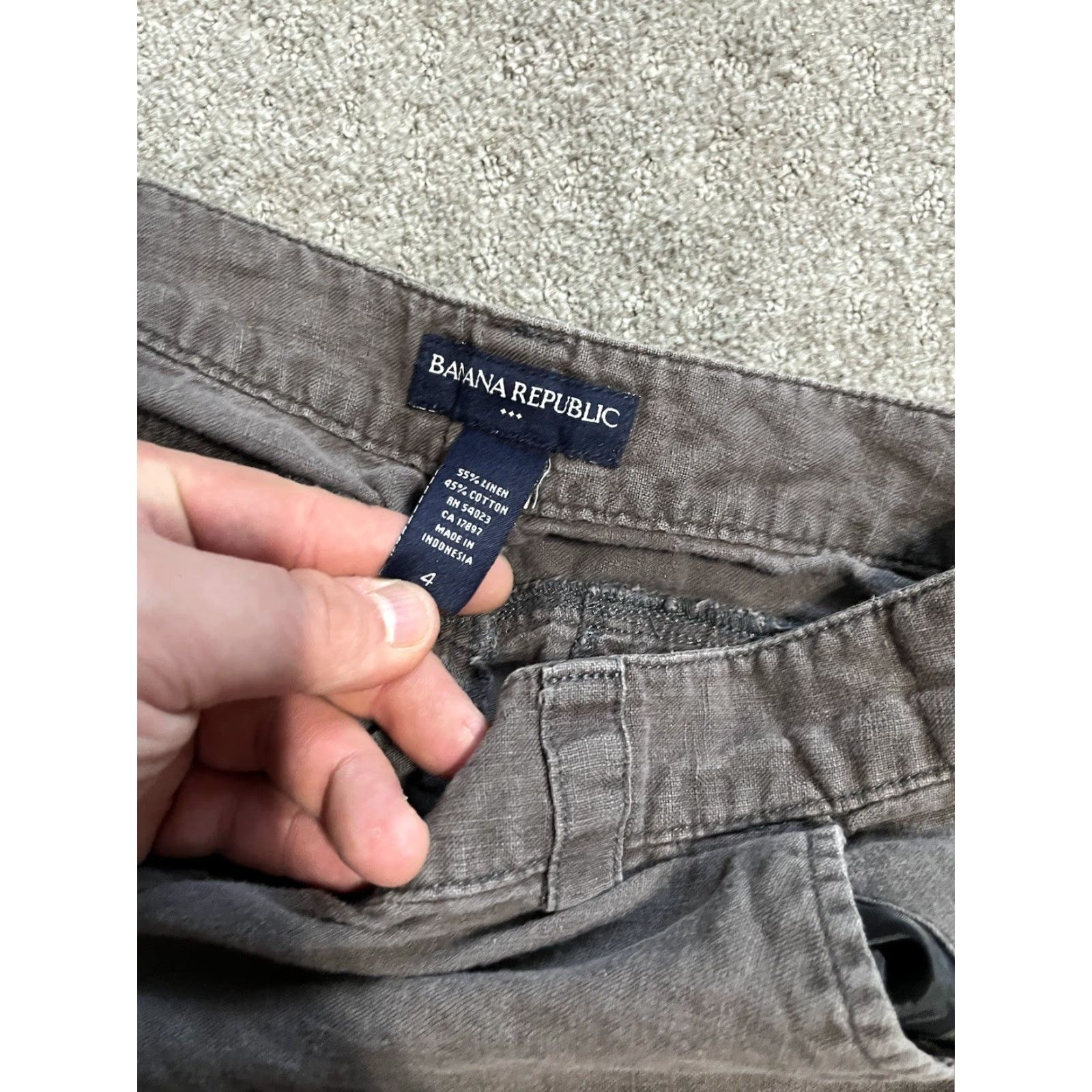 Banana Republic Banana Republic Brown Solid Chino Stretch Shorts Size 4 Flat Front Cotton Linen Women's Casual Summer 7 in Inseam Mens Womens Boys Girls Size 27" / US 4 / IT 40 - 3 Thumbnail