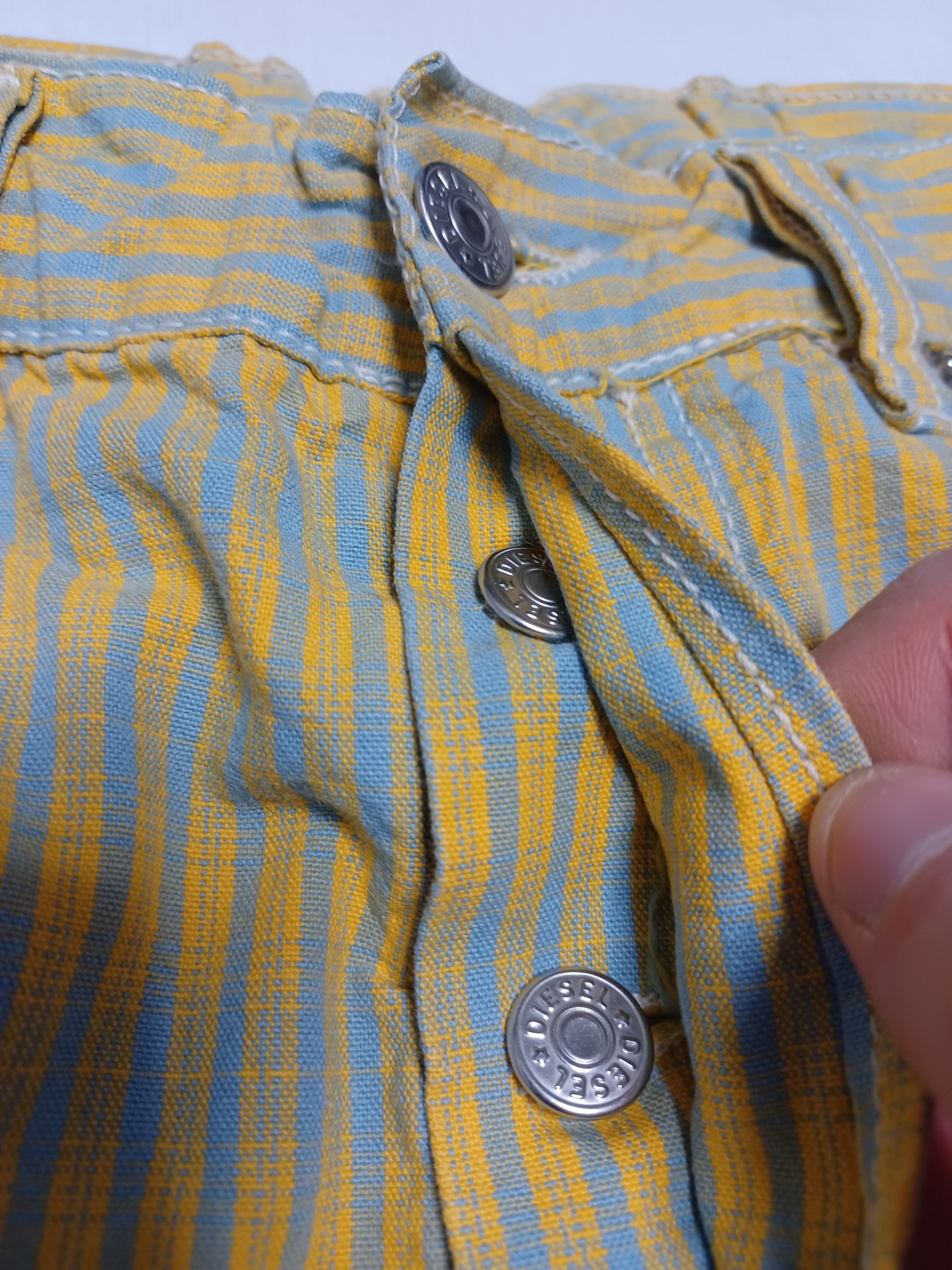 Diesel Diesel vintage 2002 y2k blue-yellow pants denim Size US 33 - 3 Thumbnail