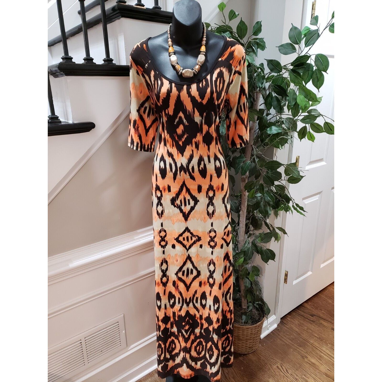 Other Cato Polyester Scoop Neck Short Sleeve Maxi Dress Size L Size L / US 10 / IT 46 - 12 Thumbnail