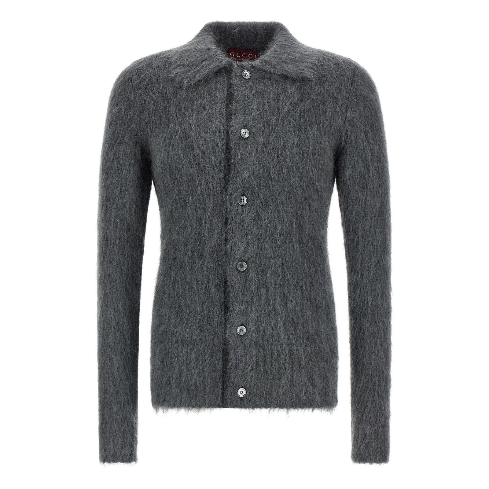 GUCCI $2650 Gray Brushed Wool Mohair Cardigan New & Authenti
