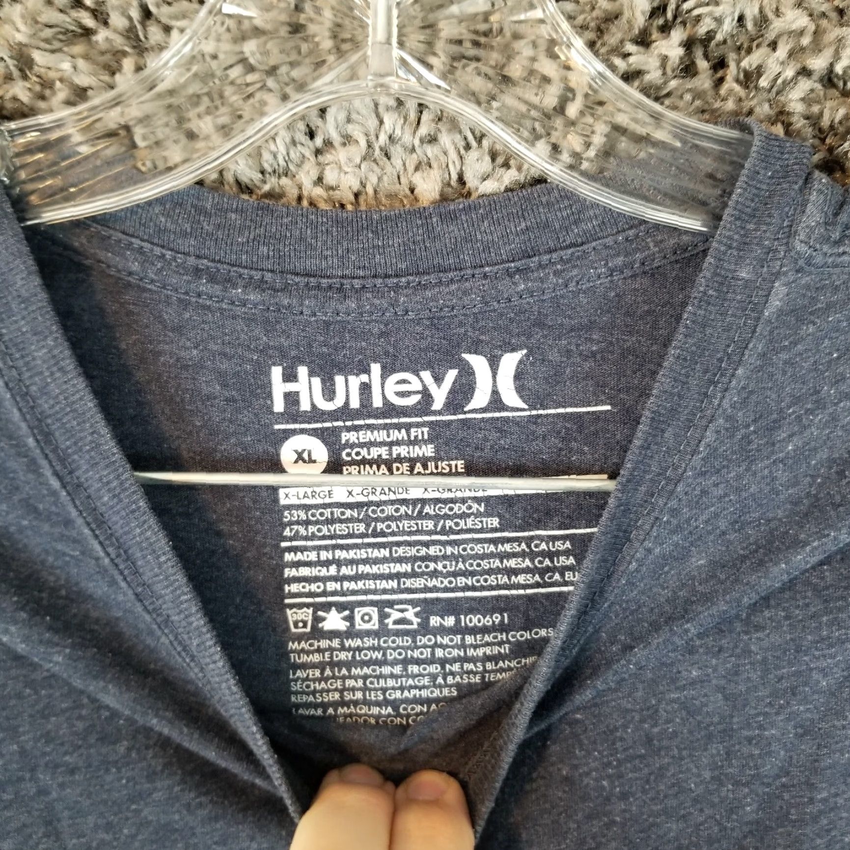 Hurley Hurley T-Shirt Mens Blue Striped Short Sleeve Size XL Size US XL / EU 56 / 4 - 4 Thumbnail