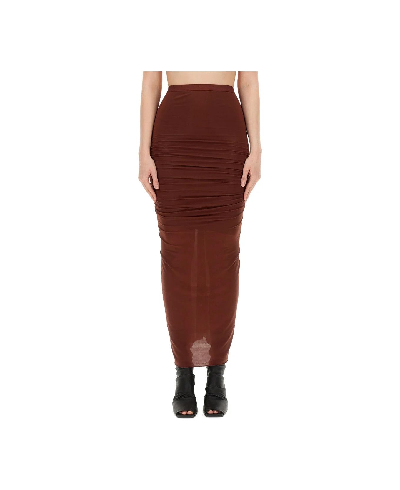 Rick Owens o1y0126 Maxi Skirt in Chocolate Brown Size 26" / US 2 / IT 38 - 1 Thumbnail