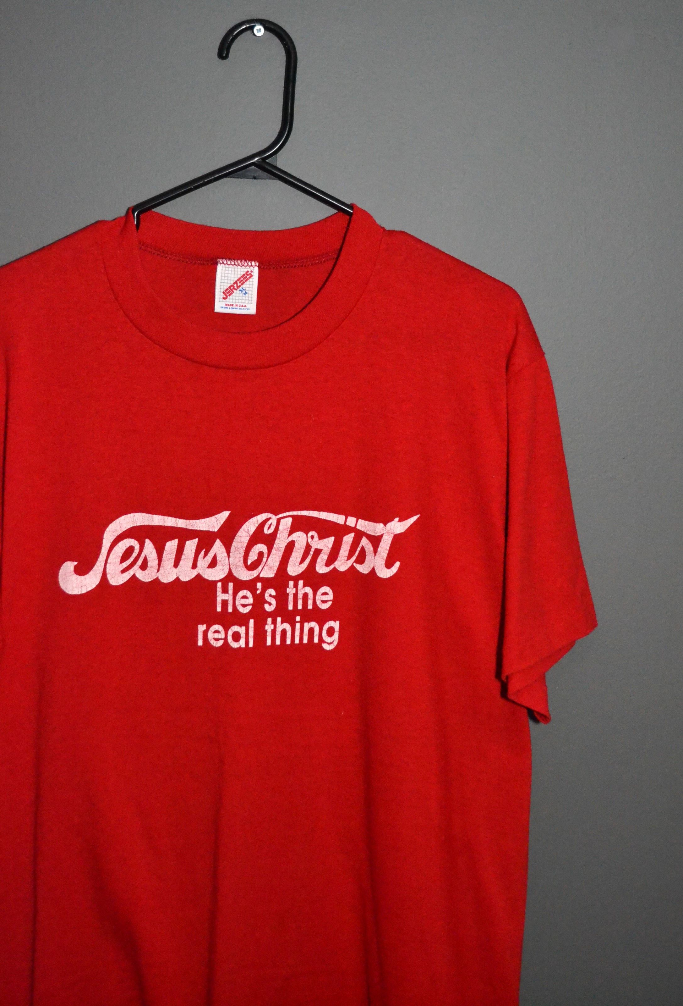 Band Tees × Vintage Jesus tee Coke Coca Cola T-shirt XL 90’s Single Stitch Size US XL / EU 56 / 4 - 1 Thumbnail