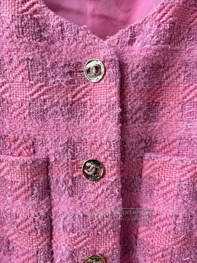 Chanel Chanel 24P pink lantern sleeve braided jacket Size S / US 4 / IT 40 - 4 Thumbnail