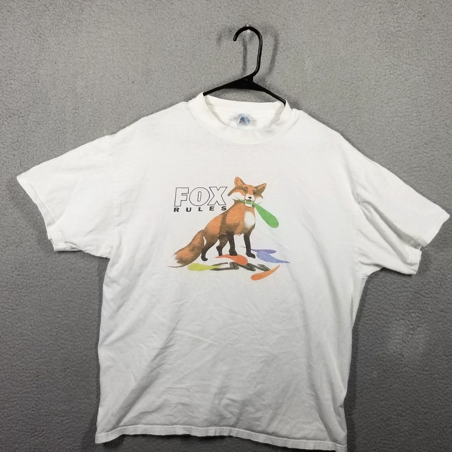 Hanes VINTAGE Hanes Fox News T-shirt Adults Large White Graphic Print 90s USA Unisex Size US L / EU 52-54 / 3 - 2 Thumbnail