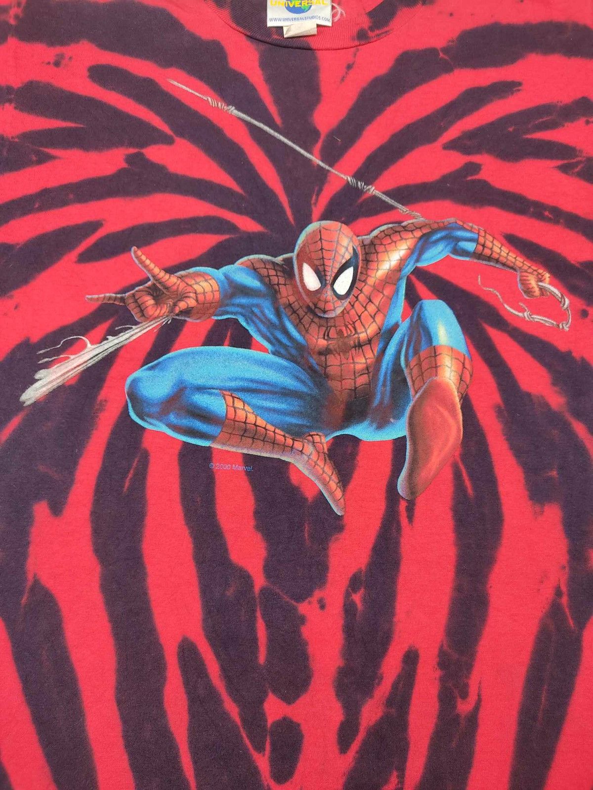 Cartoon Network × Vintage Vintage 90s Spiderman Tie Dye Universal Studios T Shirt Size US S / EU 44-46 / 1 - 2 Thumbnail