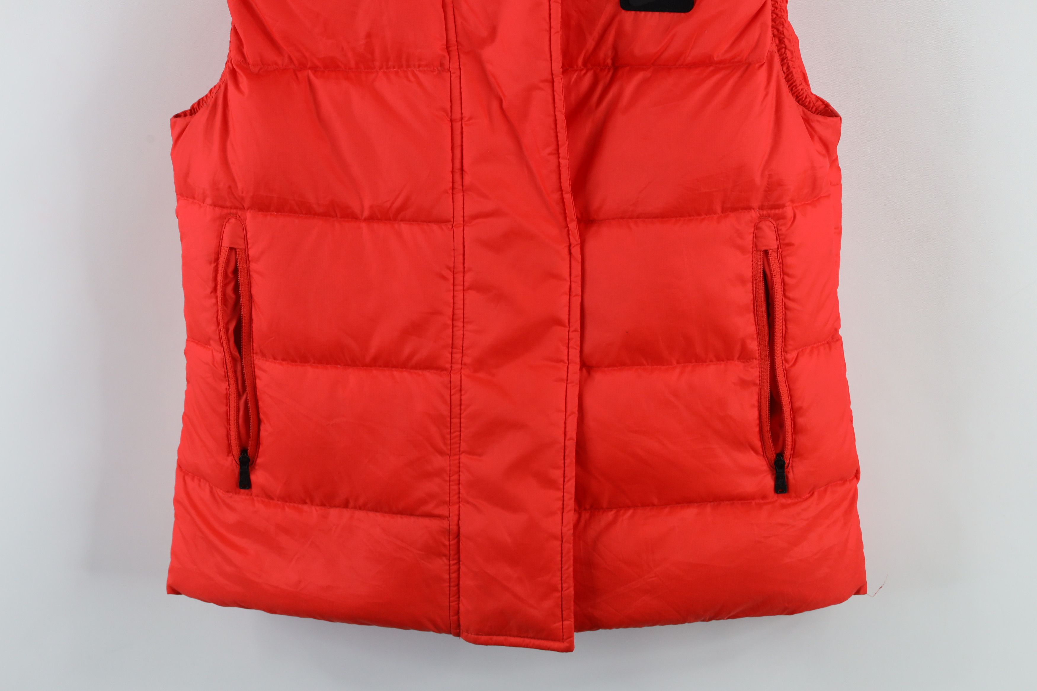Nike × Vintage Nike Out Box Logo Duck Down Hooded Puffer Vest Jacket Red Size S / US 4 / IT 40 - 3 Thumbnail