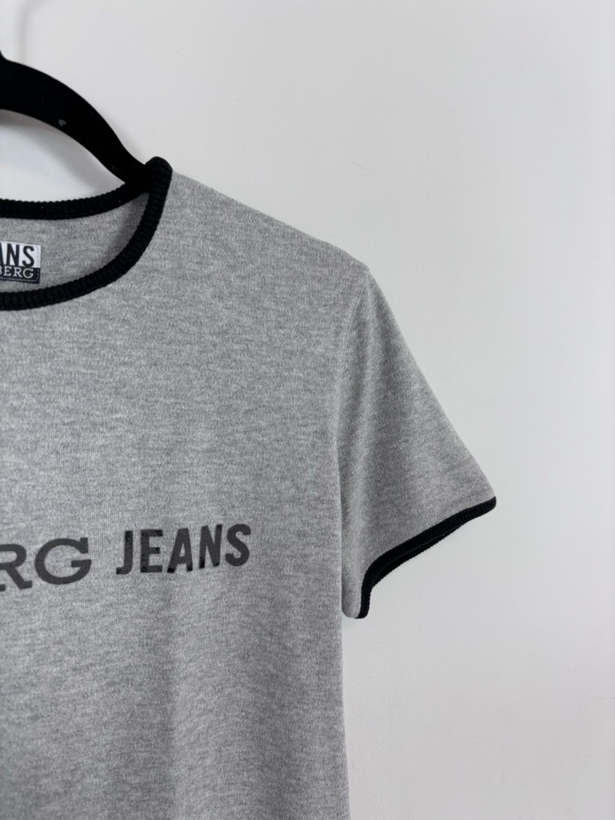 Iceberg Vintage Iceberg Jeans Women’s Big Logo Grey T-Shirt Tee Size L / US 10 / IT 46 - 4 Thumbnail