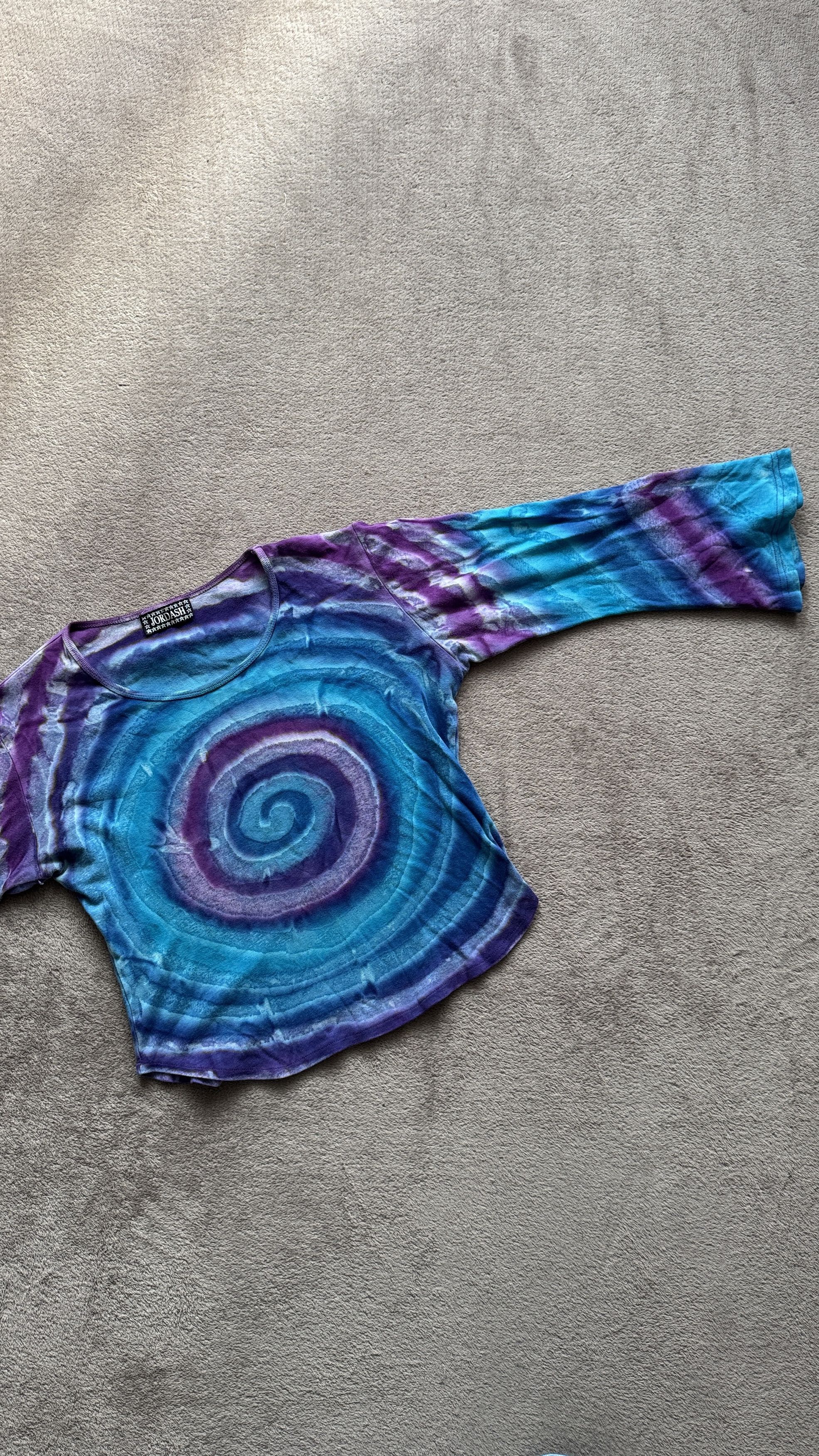 Hysteric Glamour Tie-Dye Sleeve Crop Top Psychedelic Bohemian Blue Purple Size M / US 6-8 / IT 42-44 - 3 Thumbnail