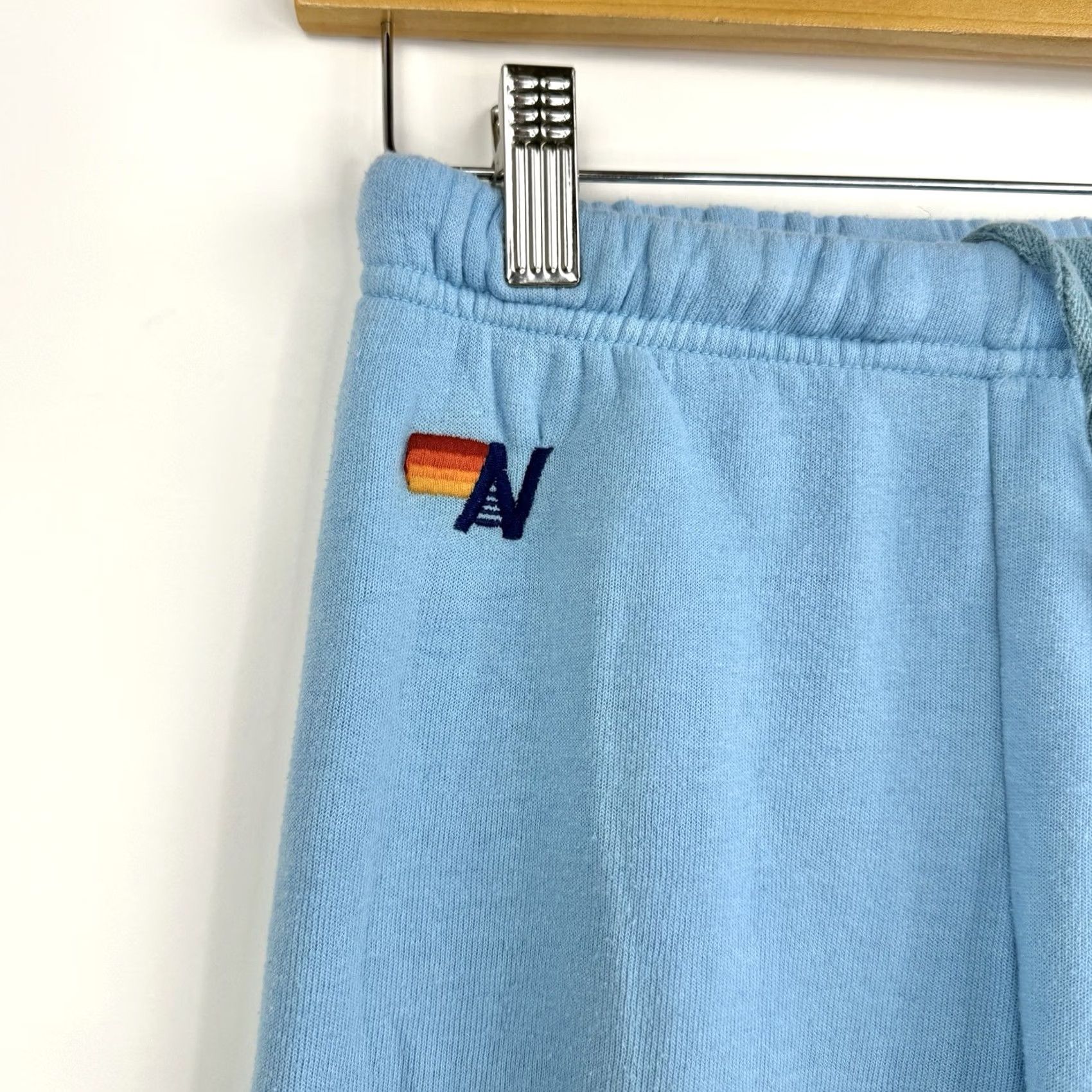 Aviator Nation VINTAGE Aviator Nation Sweatpants Womens XS Blue 5 Stripe Fleece Comfy USA Made Rainbow Girls Size 26" / US 2 / IT 38 - 3 Thumbnail
