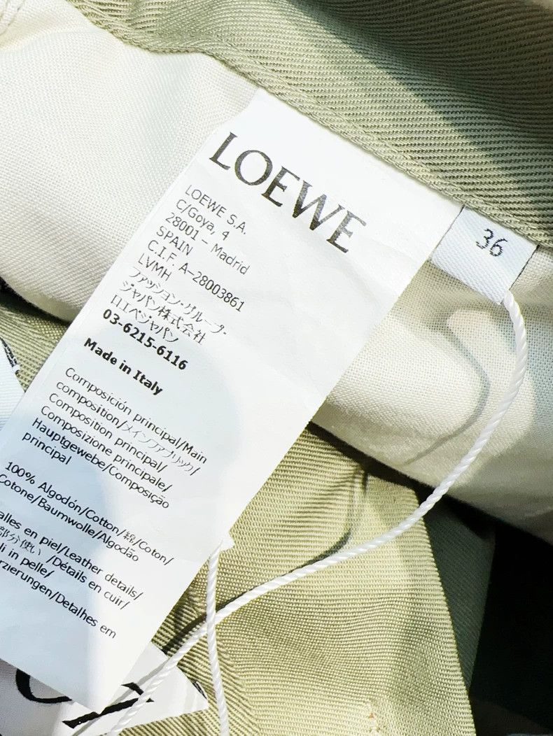 Loewe LOEWE Military green 36 code leather card letters wide leg Size 24" / US 00 / IT 34 - 5 Thumbnail
