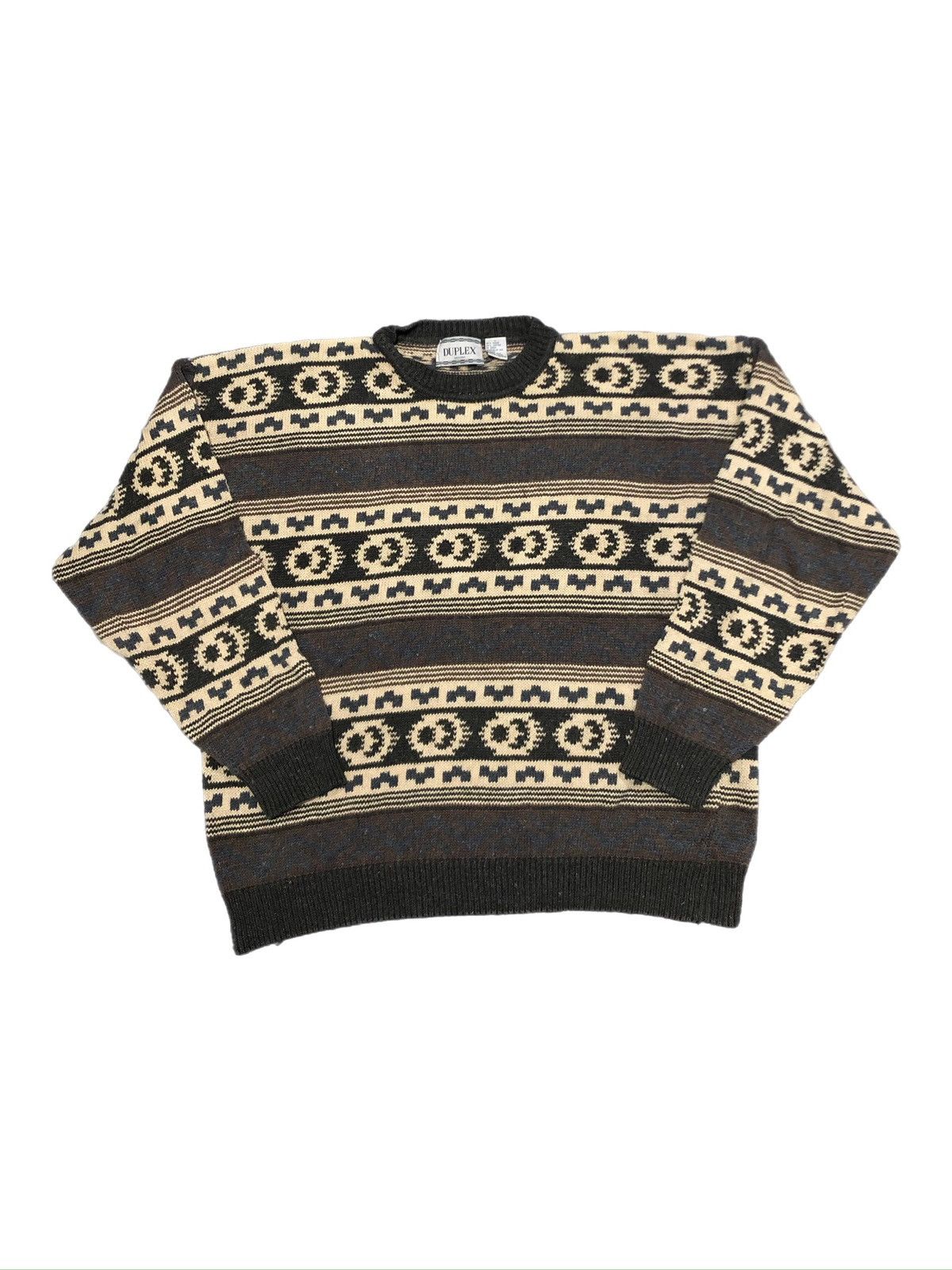 Vintage Vtg 90s Duplex Designs Navajo Aztec Western Pattern Sweater Size US L / EU 52-54 / 3 - 1 Thumbnail
