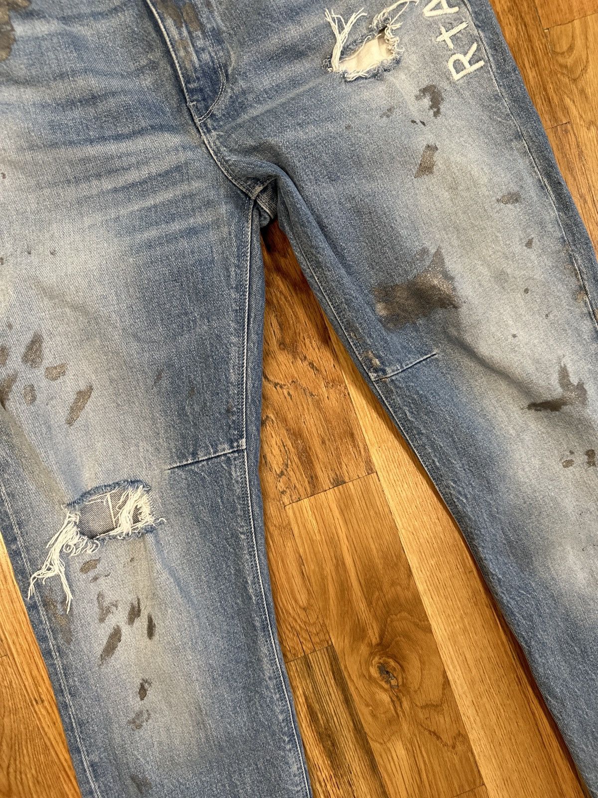Rta RTA Silver Splatter Blue Denim Jeans Size 31 Size US 31 - 3 Thumbnail