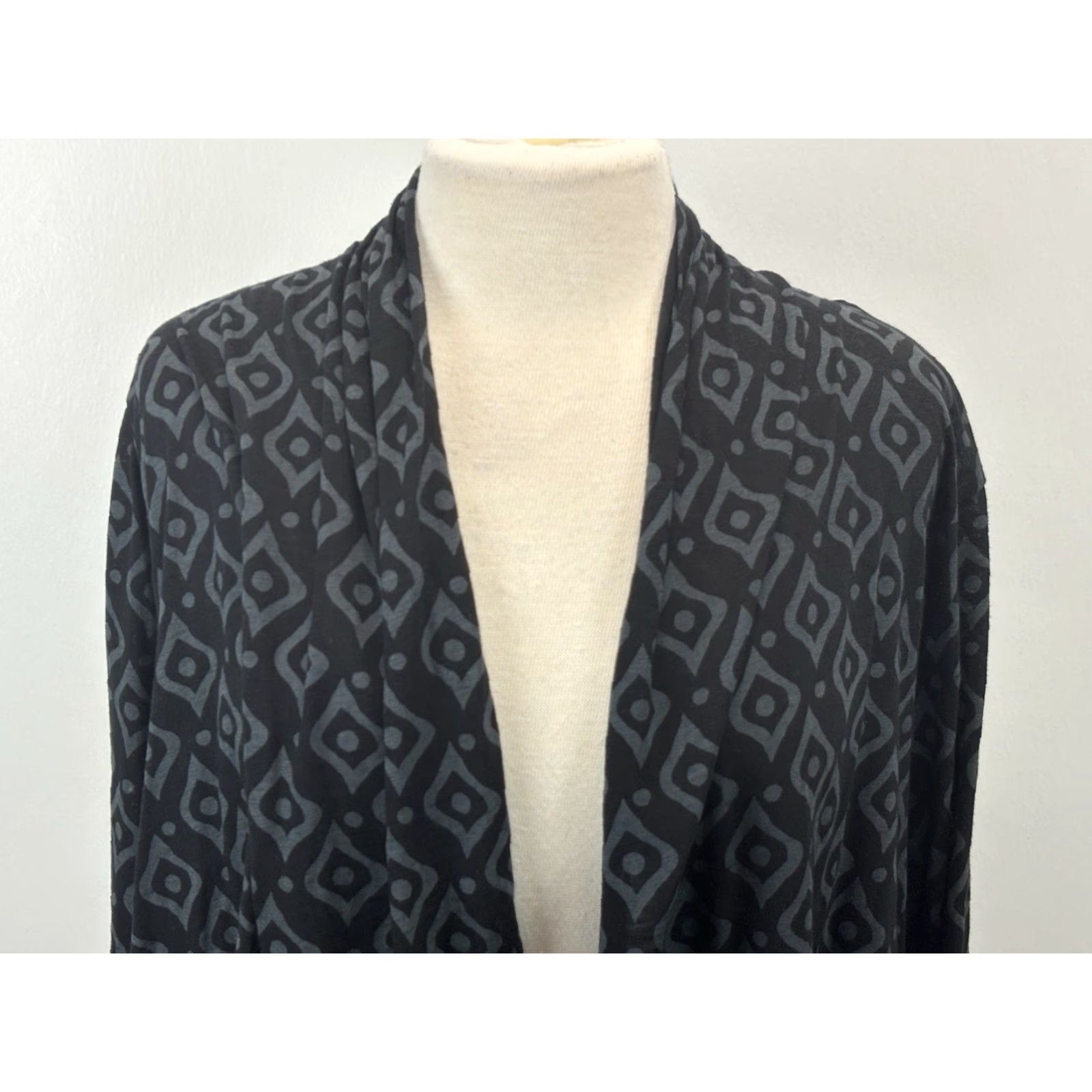 X-LARGE VINTAGE Fresh Produce Open Cardigan Top XL XXL Women Black Lightweight USA Size XL / US 12-14 / IT 48-50 - 5 Thumbnail