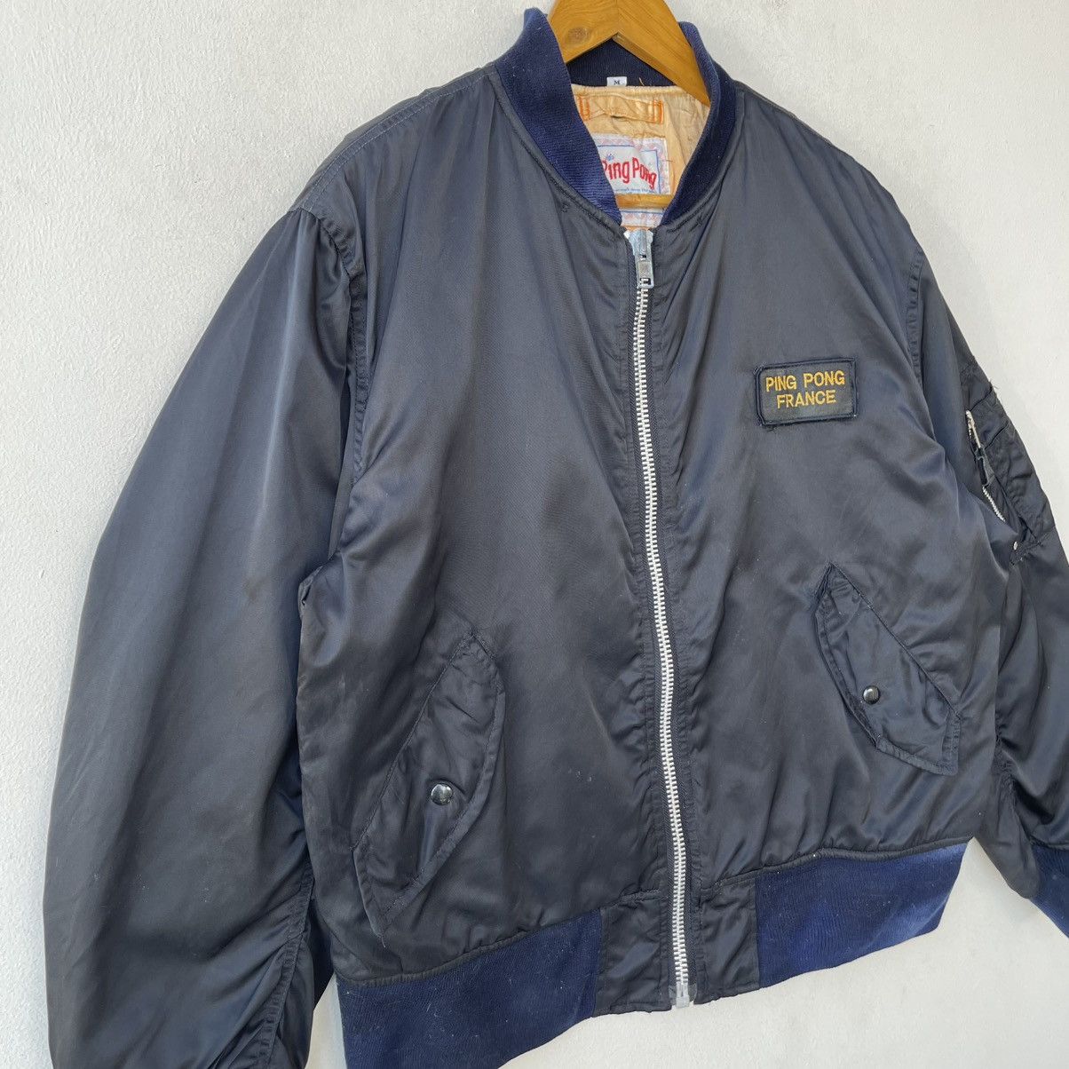Buzz Rickson's 90s Ping Pong France Eagle Chenille Patch MA-1 Bomber Jacket Size US M / EU 48-50 / 2 - 7 Thumbnail