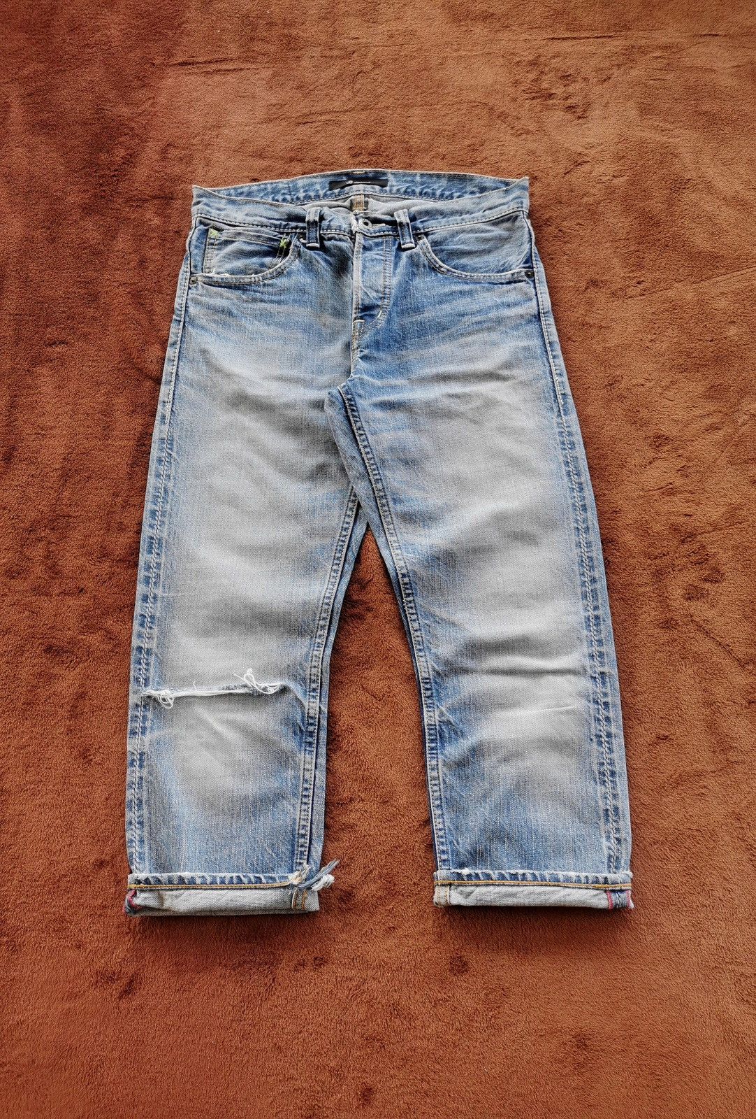 Johnbull Johnbull Selvedge Distressed Denim Shorts Size US 30 / EU 46 - 1 Thumbnail